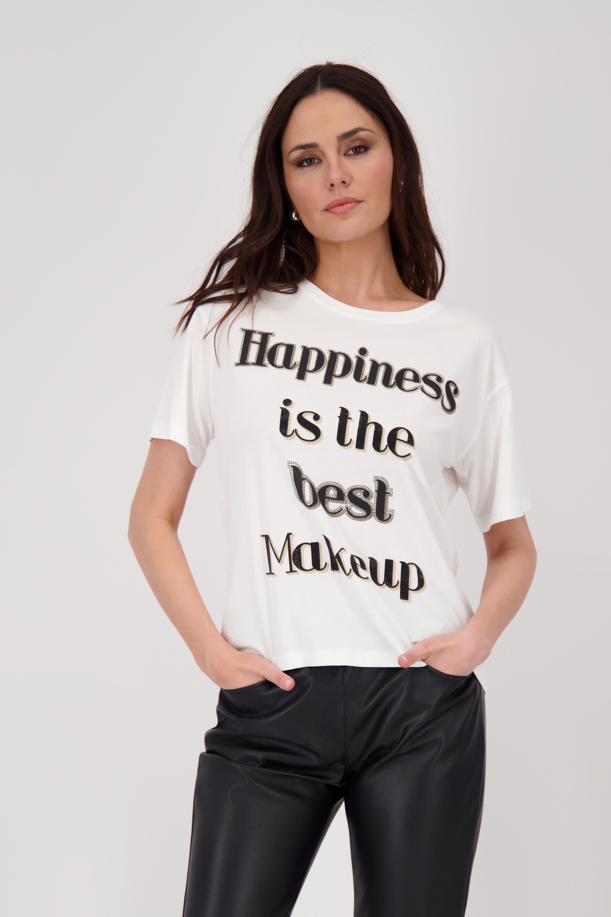 Monari T-Shirt »Shirt Happiness« Mit Rundhalsausschnitt