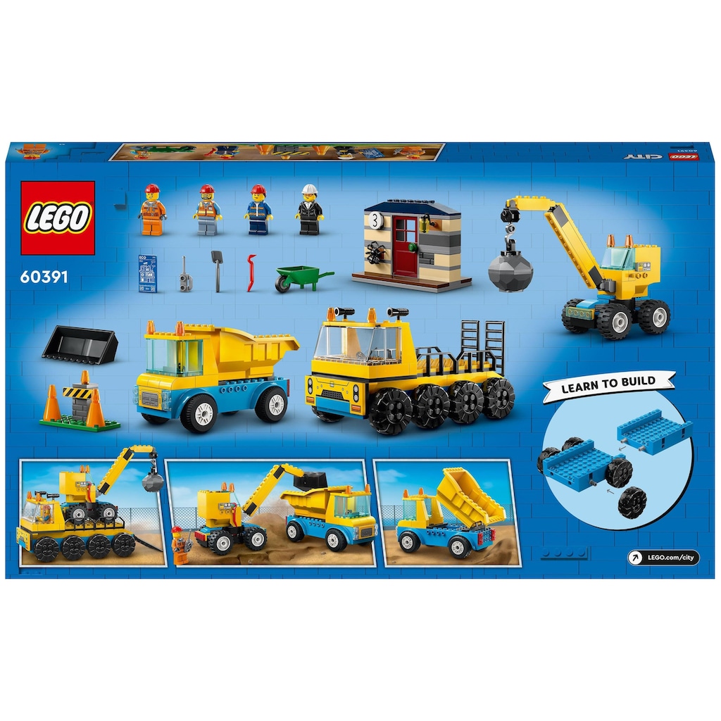 LEGO® Spielbausteine »City Baufahrzeuge und Kran mi«, (235 St.)