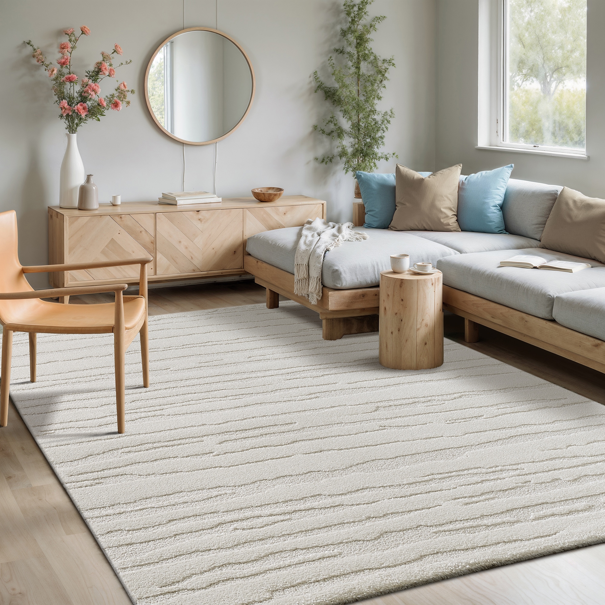 merinos Teppich »Elio 2« rechteckig 16 mm Höhe moderner Kurzflor Teppich mit Hoch-Tief-Effekt, 3D Effekt