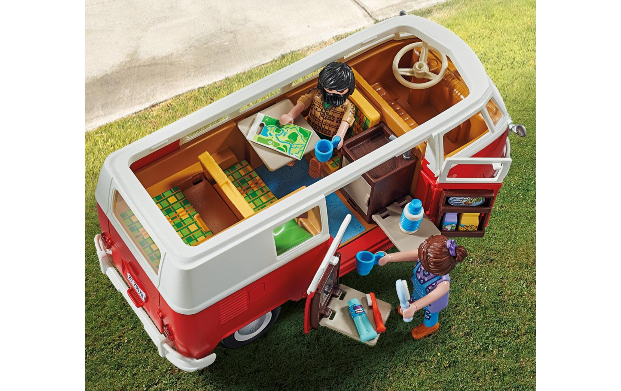 Playmobil® Spielbausteine »Volkswagen T1 Camping Bus 70176«, (74 St.)