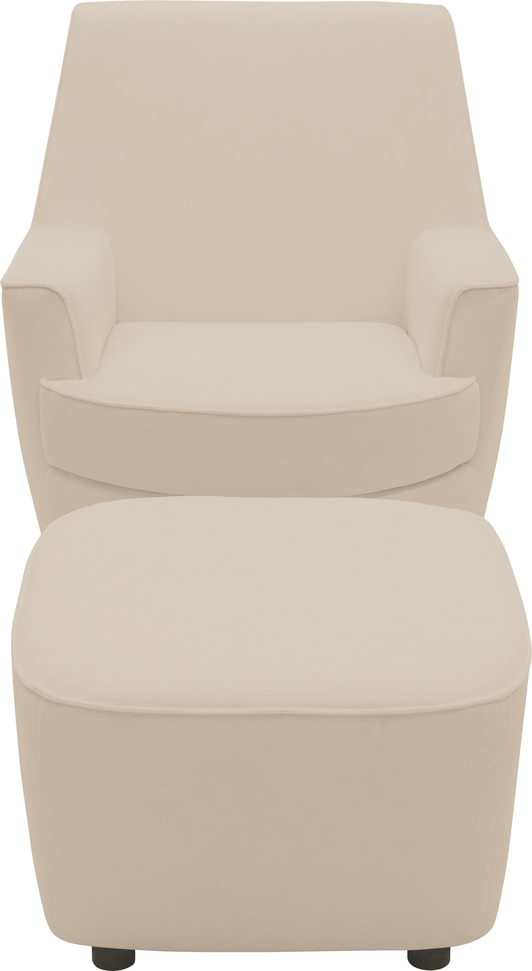INOSIGN Drehsessel »HETTY, Drehsessel mit Wippfunktion und Hocker; Lesesessel, Armsessel«, (Set, 2 St.), mit Dreh/Wippfunktion, mit Federkern, in Cord und Microfaser