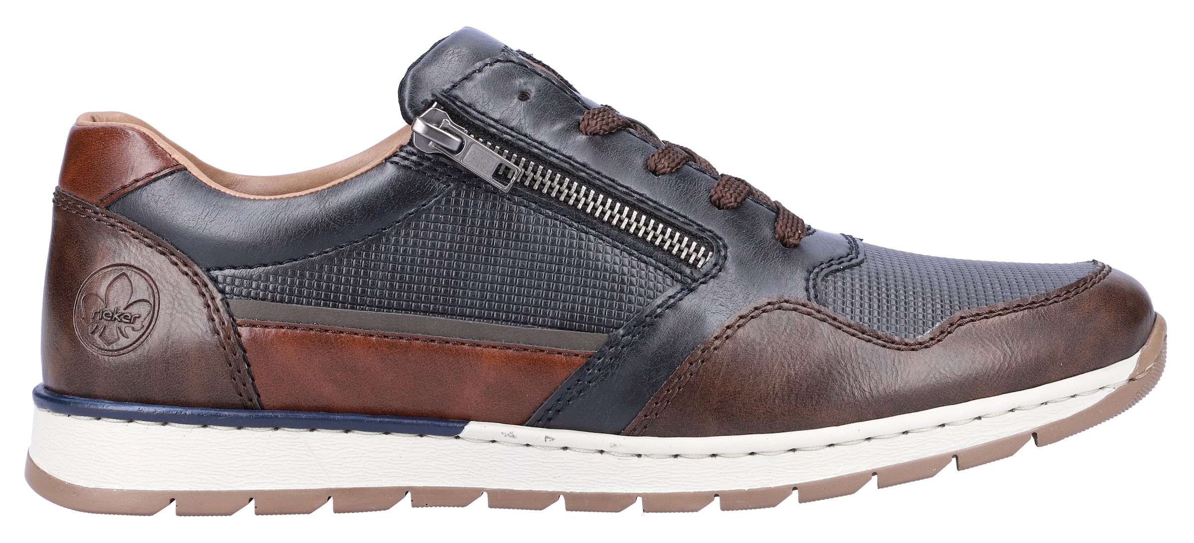 Rieker Sneaker, mit seitlichem Reissverschluss, Freizeitschuh, Halbschuh, Schnürschuh