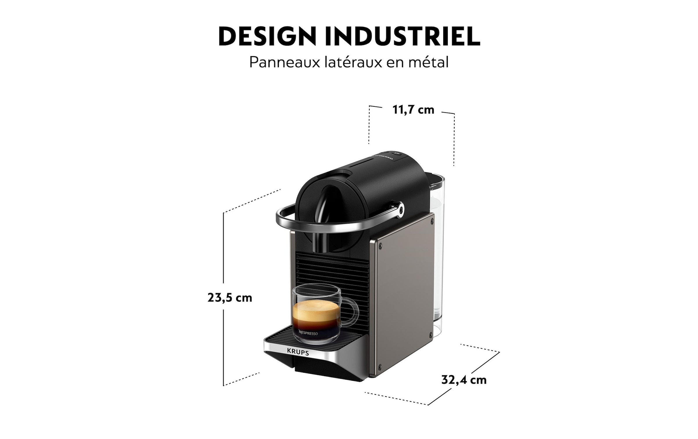 Krups Kapselmaschine »Nespresso Pixie XN306TCH Titan«