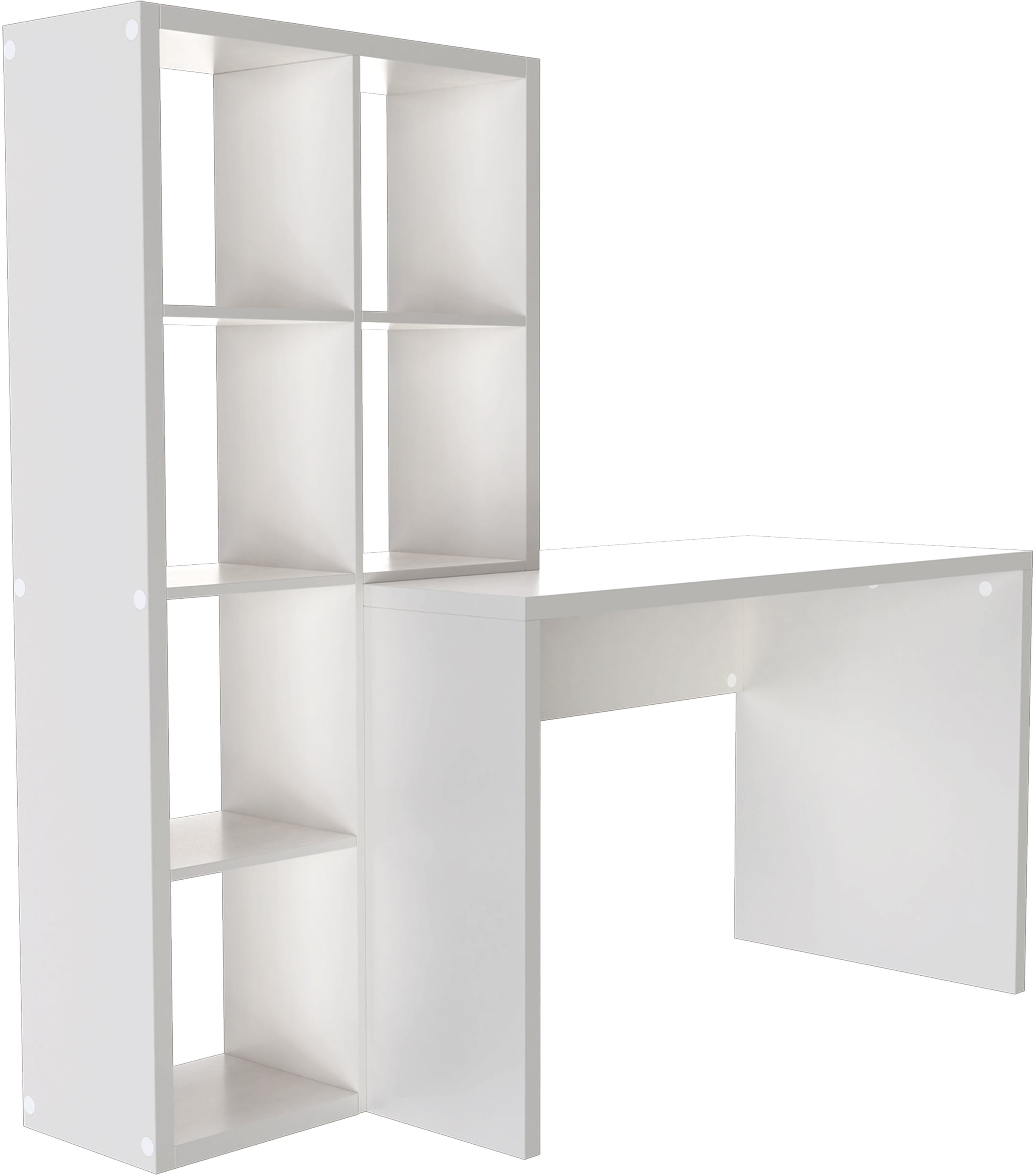 INOSIGN Regal-Schreibtisch »Triest, Computertisch mit Raumtrenner, Breite 156 cm«, Regalelement flexibel montierbar, 6 Fächer, Tischbreite 120 cm
