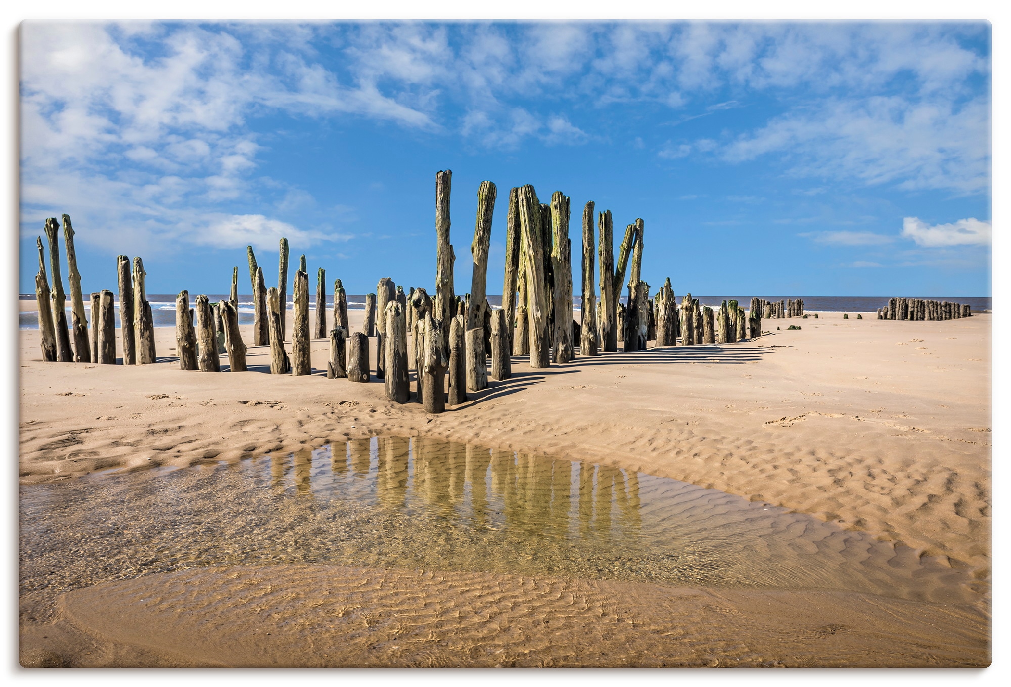 Artland Wandbild "Alte Buhnen am Strand von Rantum Sylt" 1 Stk. tlg. als Alubild, Leinwandbild, Poster, Wandaufkleber in verschied. Grössen