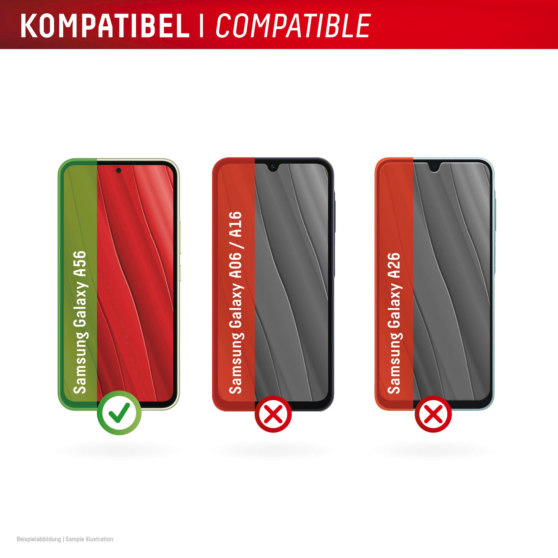 Displex Displayschutzglas »Premium Glass Screen Protector (Full Cover)«, für Samsung Galaxy A56, Displayschutzfolie, Schutzfolie, Bildschirmschutz, kratz- & stossfest