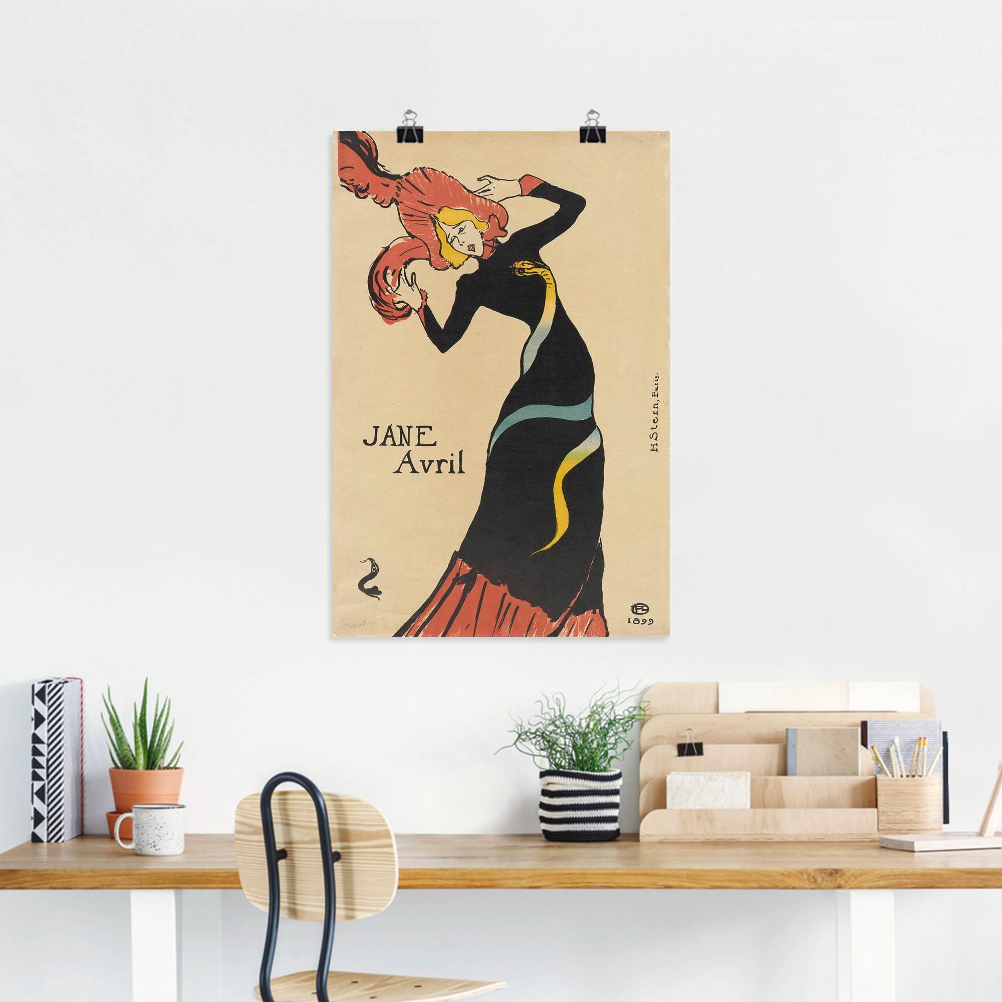 Artland Kunstdruck »Jane Avril (Plakat). 1899«, Ausstellungsplakate, (1 St.), als Alubild, Leinwandbild, Wandaufkleber oder Poster in versch. Grössen
