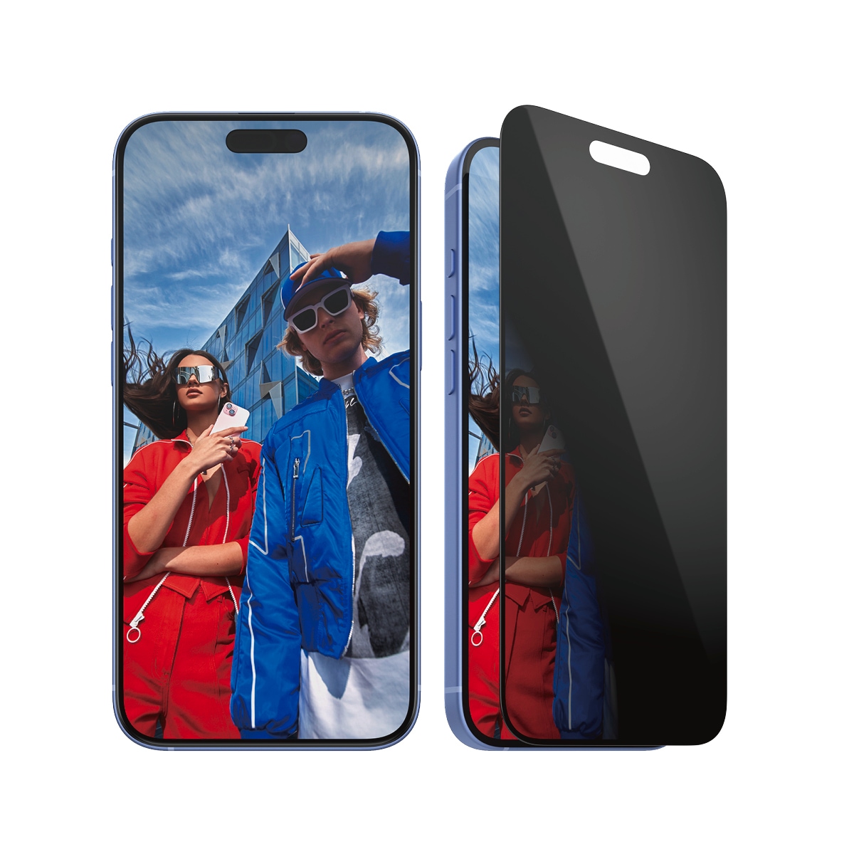 PanzerGlass Displayschutzglas »Privacy Screen Protection«, für Apple iPhone 16 Plus-Apple iPhone 15 Plus, Displayschutzfolie, Schutzfolie, Bildschirmschutz, kratz- & stossfest