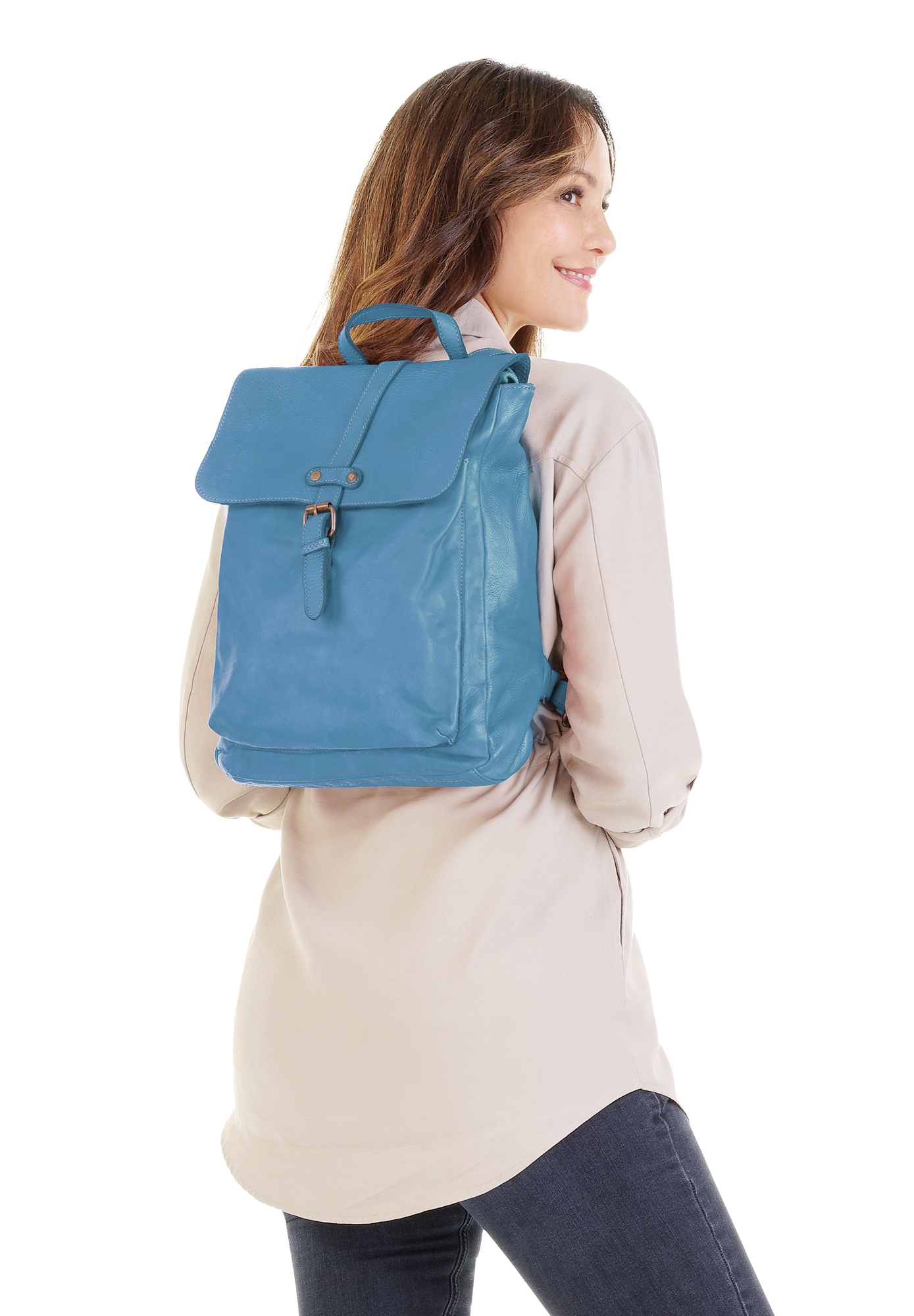 Samantha Look Cityrucksack, echt Leder, Made in Italy