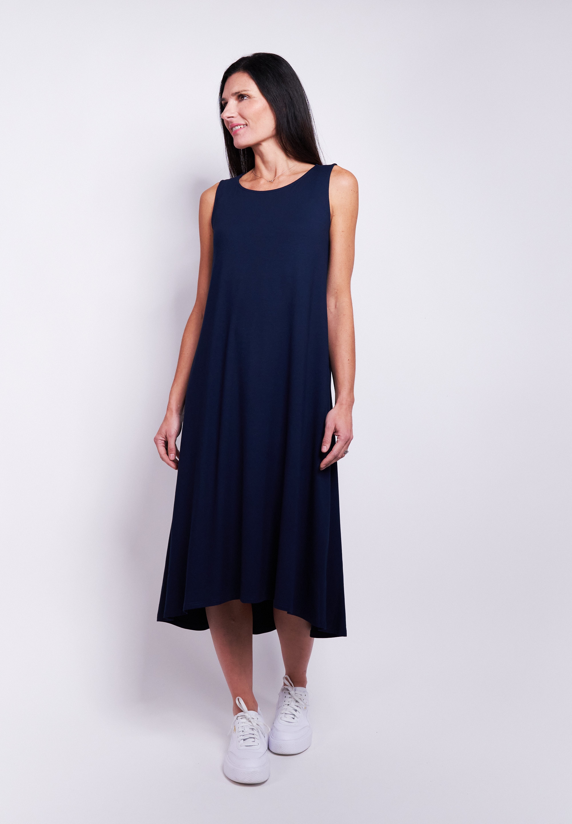 Seidel Moden Midikleid Ohne Taschen ärmellos, aus Viskose - MADE IN GERMANY