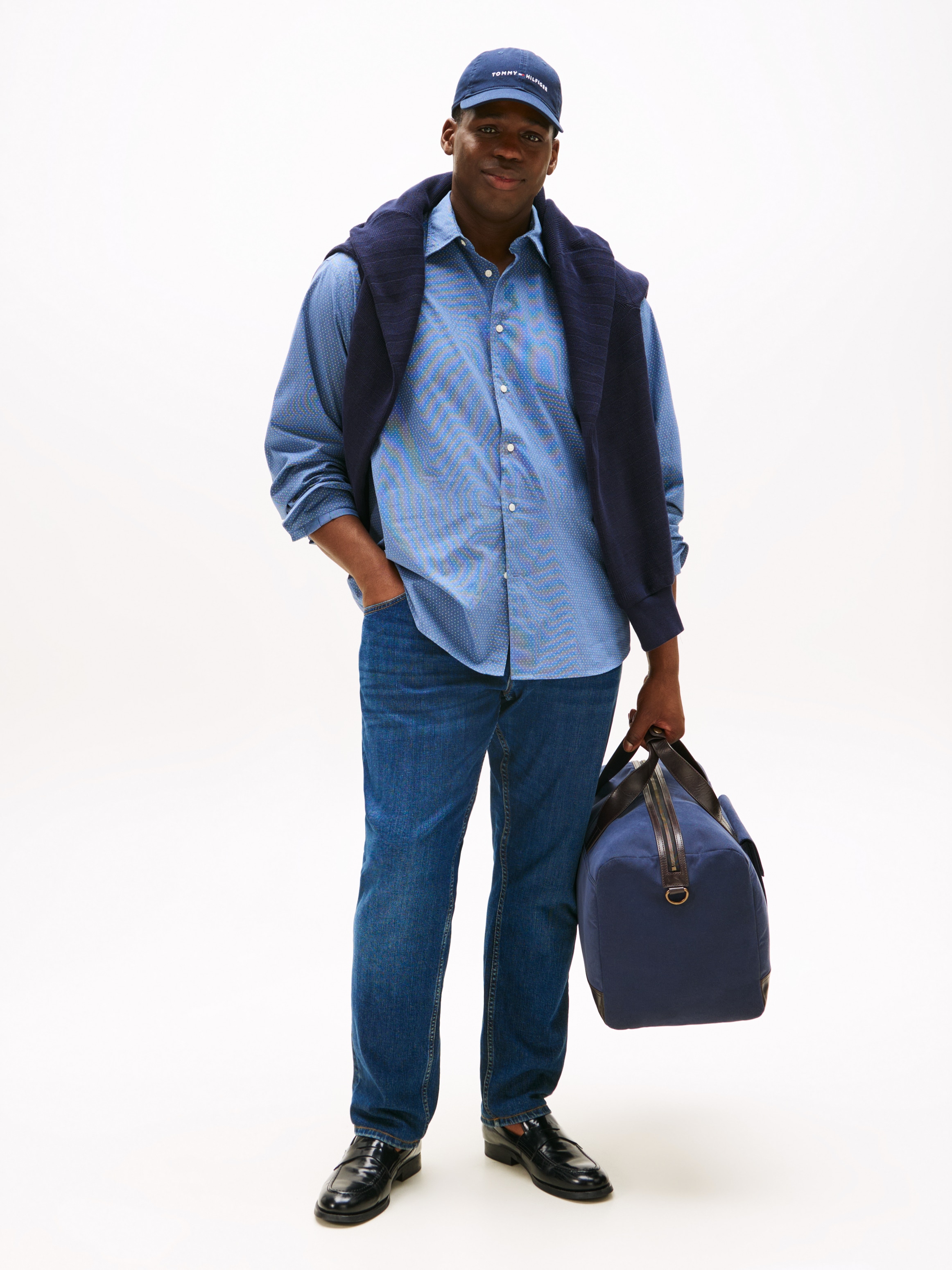 Tommy Hilfiger Big & Tall Langarmhemd »BT-FLEX POPLIN MINI PNT RF SRT-B«, Grosse Grössen