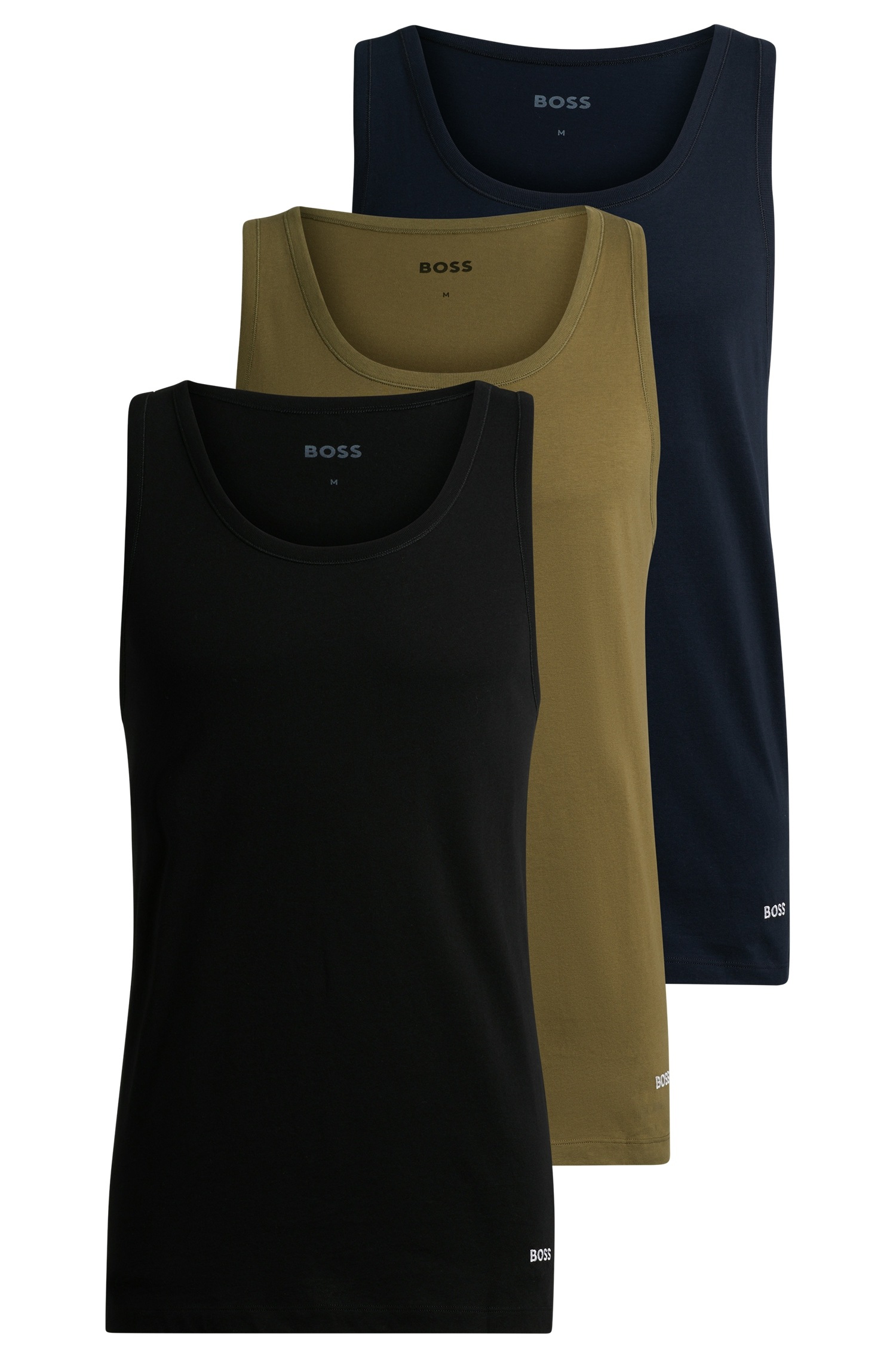 BOSS Tanktop Packung, 3 Stk. mit BOSS Stickerei