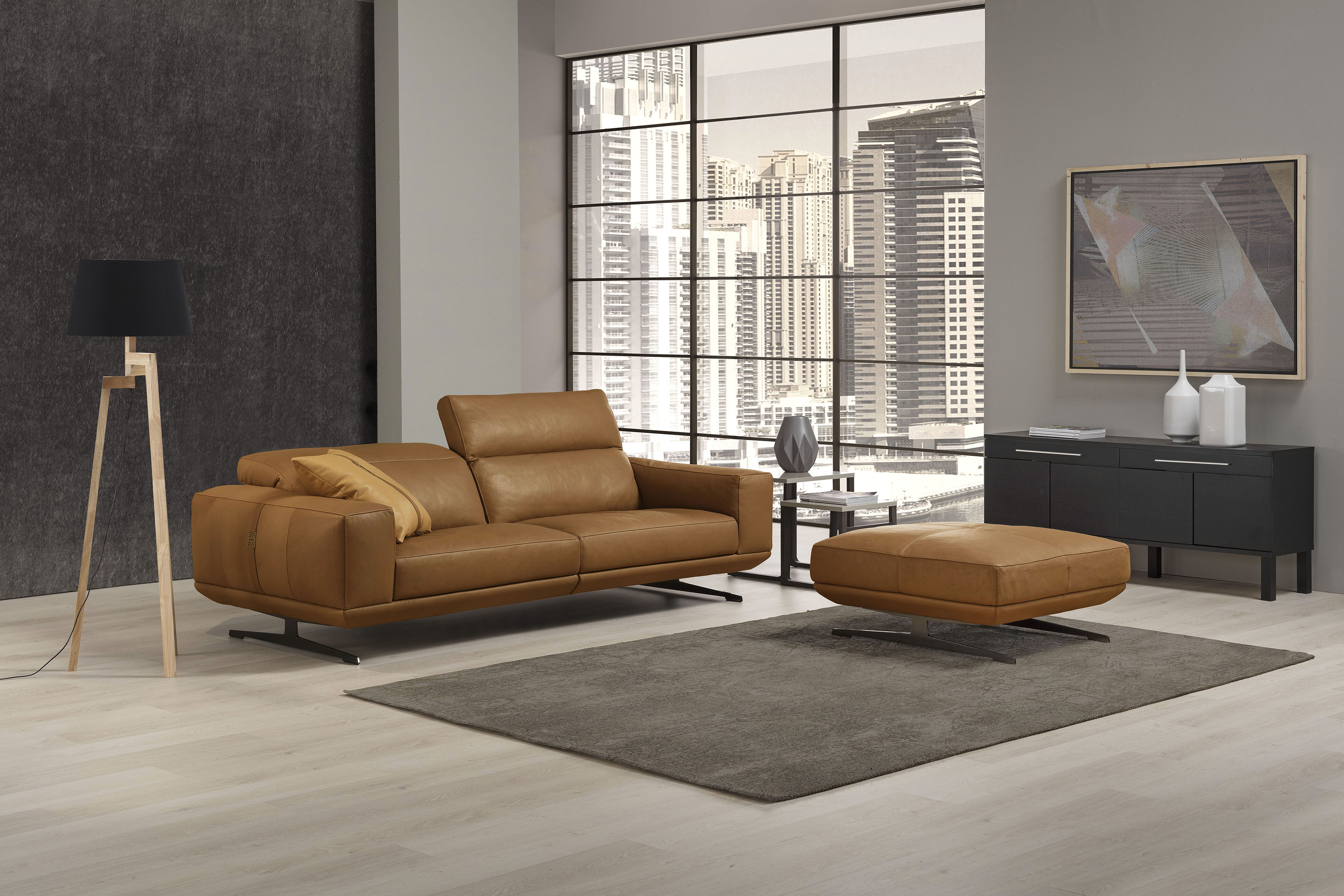 Egoitaliano 2,5-Sitzer "Gloria, super bequem und hochwertige Verarbeitung, edles Design" beidseitig verstellbare Rückenelemente, mit Metallfüssen