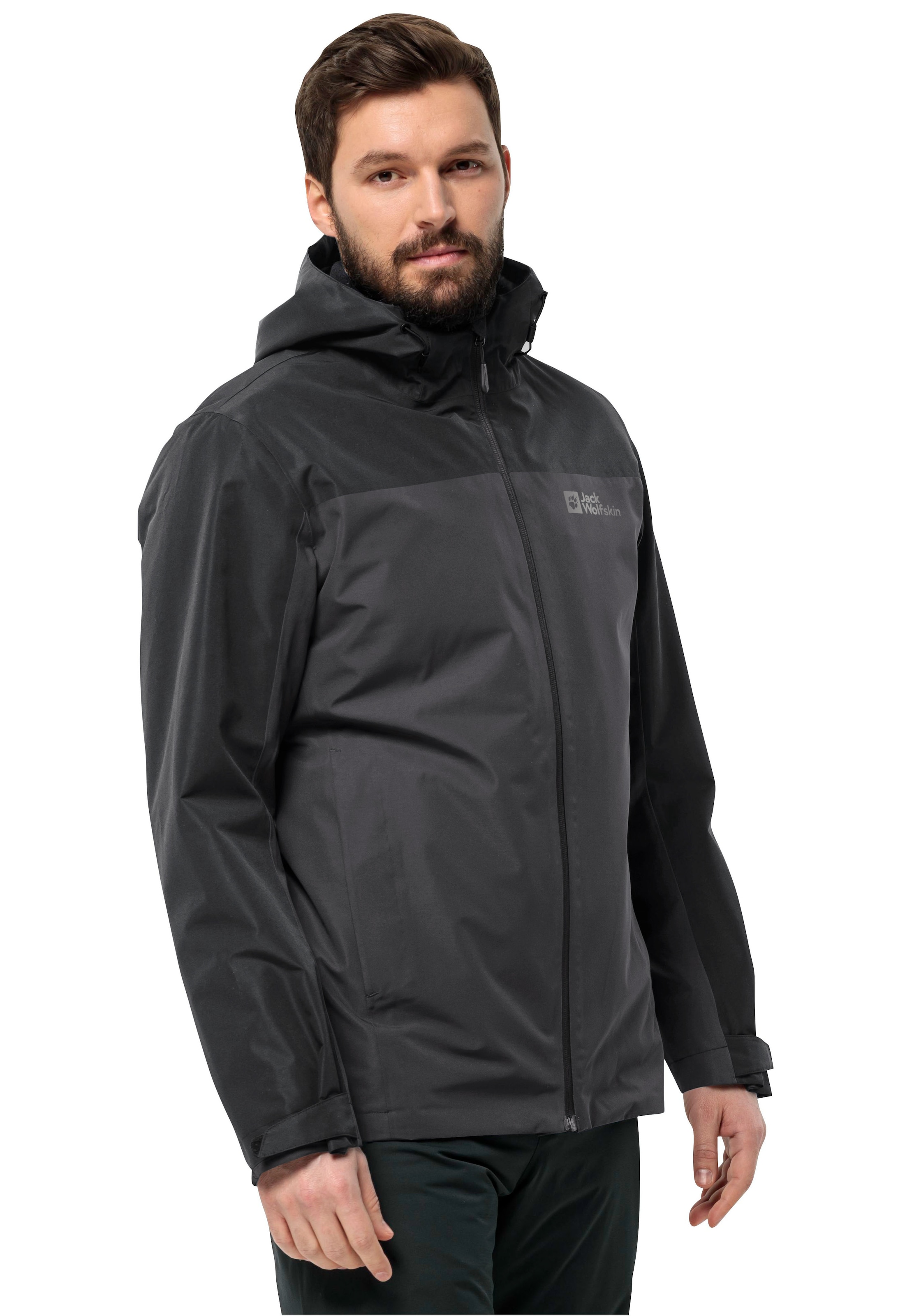 Jack Wolfskin 3-in-1-Funktionsjacke »TAUBENBERG 3IN1 JKT M«, mit Kapuze, Wasserabweisenden Reissverschlüssen, Wasserdicht, Atmungsaktiv