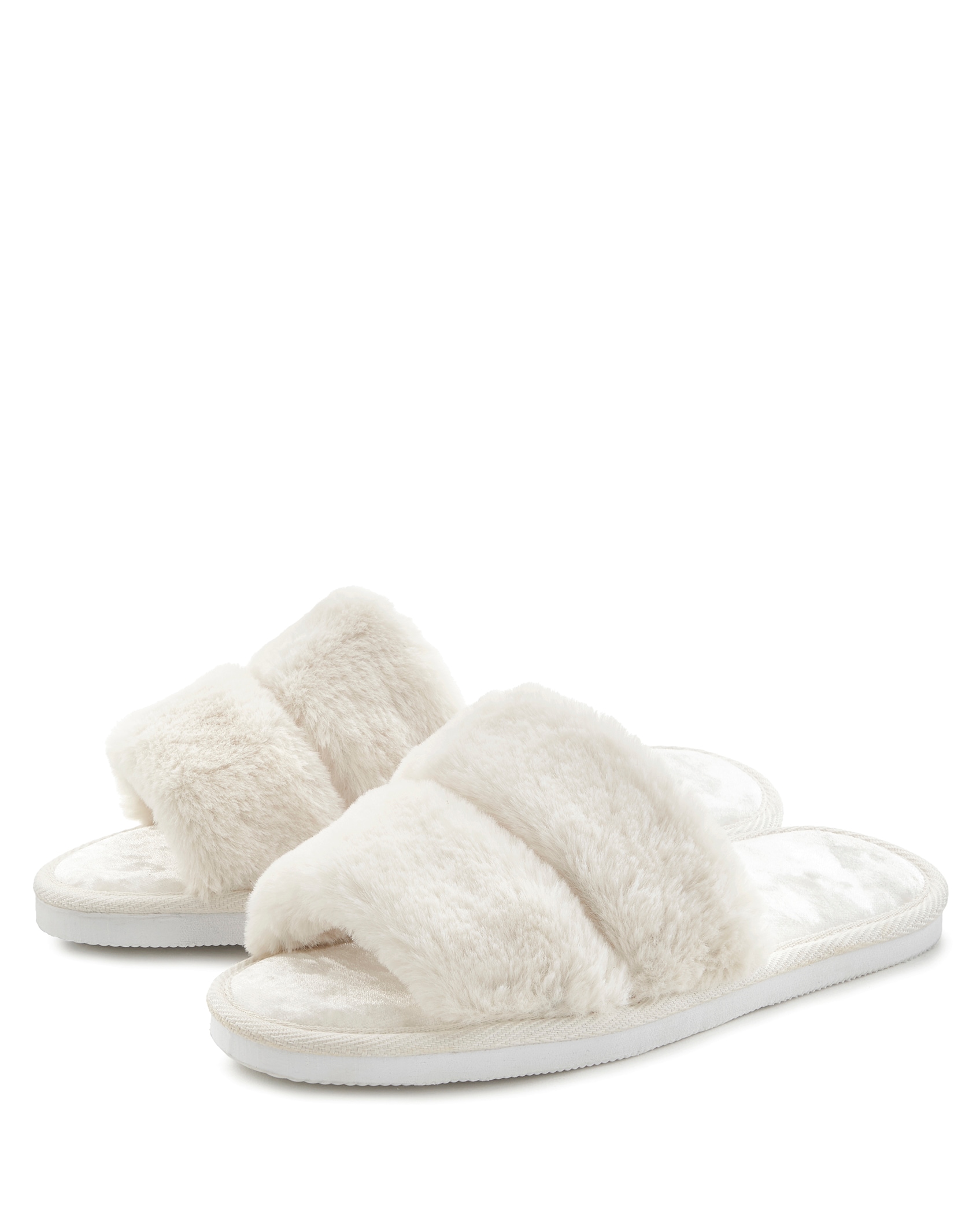Vivance Pantolette »Hausschuh, Plüsch Hausschuhe, Mule, offener Schuh,«, VEGAN