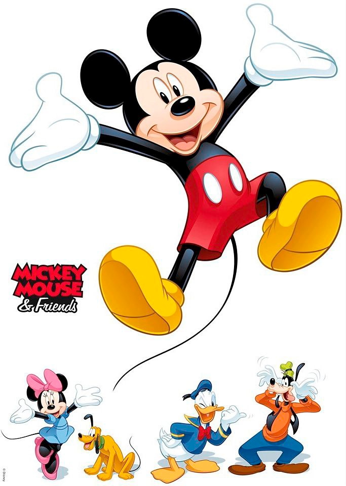 Komar Wandtattoo »Mickey and Friends«, (5 St.), 50x70 cm (Breite x Höhe), selbstklebendes Wandtattoo