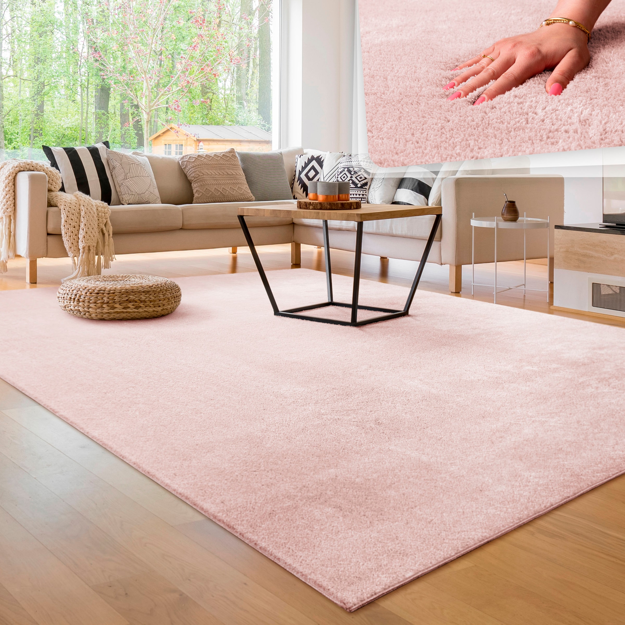 Paco Home Teppich »Cadiz 630«, rechteckig, online | Läufer Jelmoli-Versand auch waschbar erhältlich, besonders weich, Uni-Farben, shoppen als