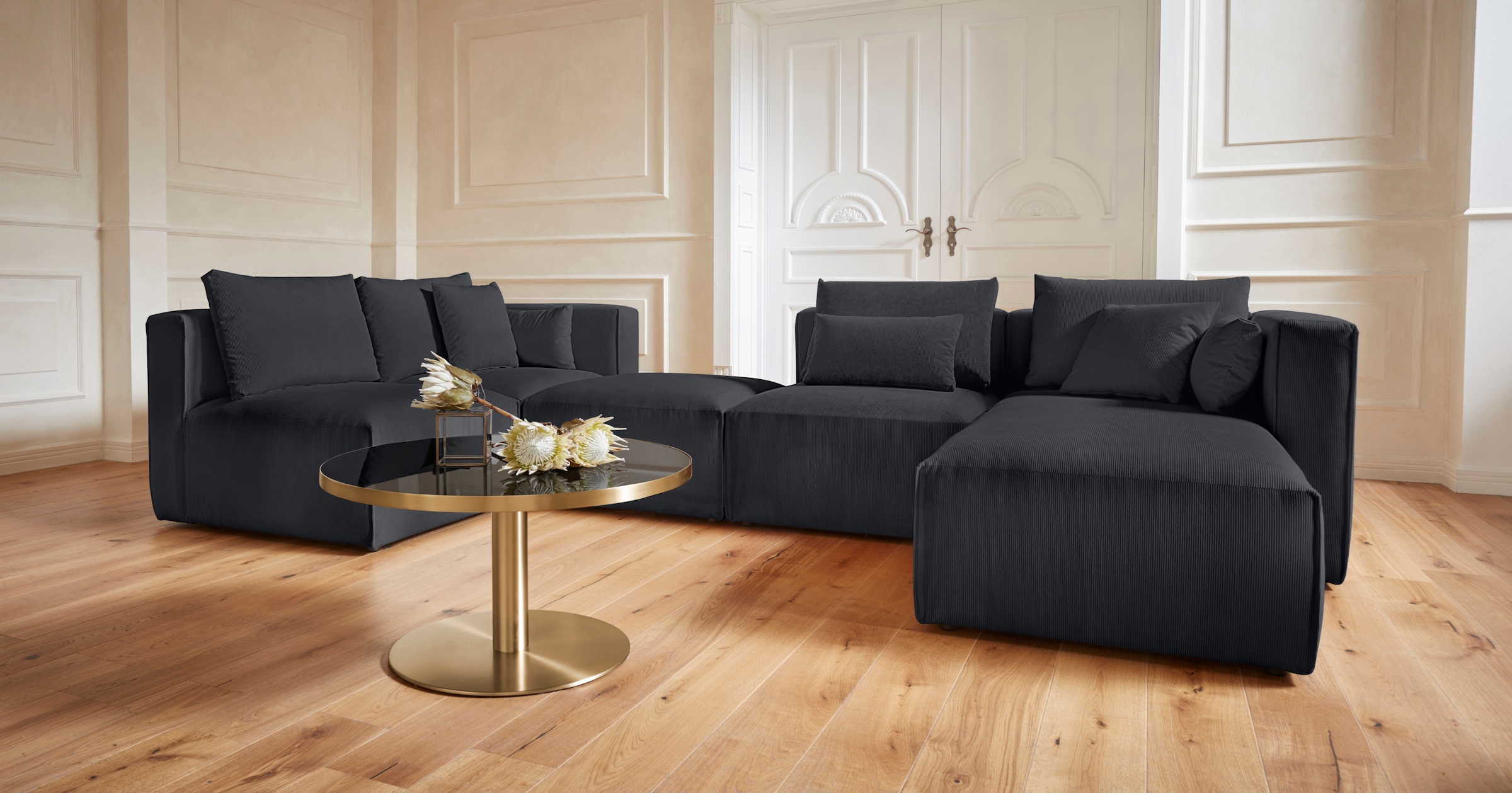 Guido Maria Kretschmer Home&Living Wohnlandschaft »Comfine U-Form«, zusammengesetzt aus Modulen, in 3 Stoffen und vielen Farben
