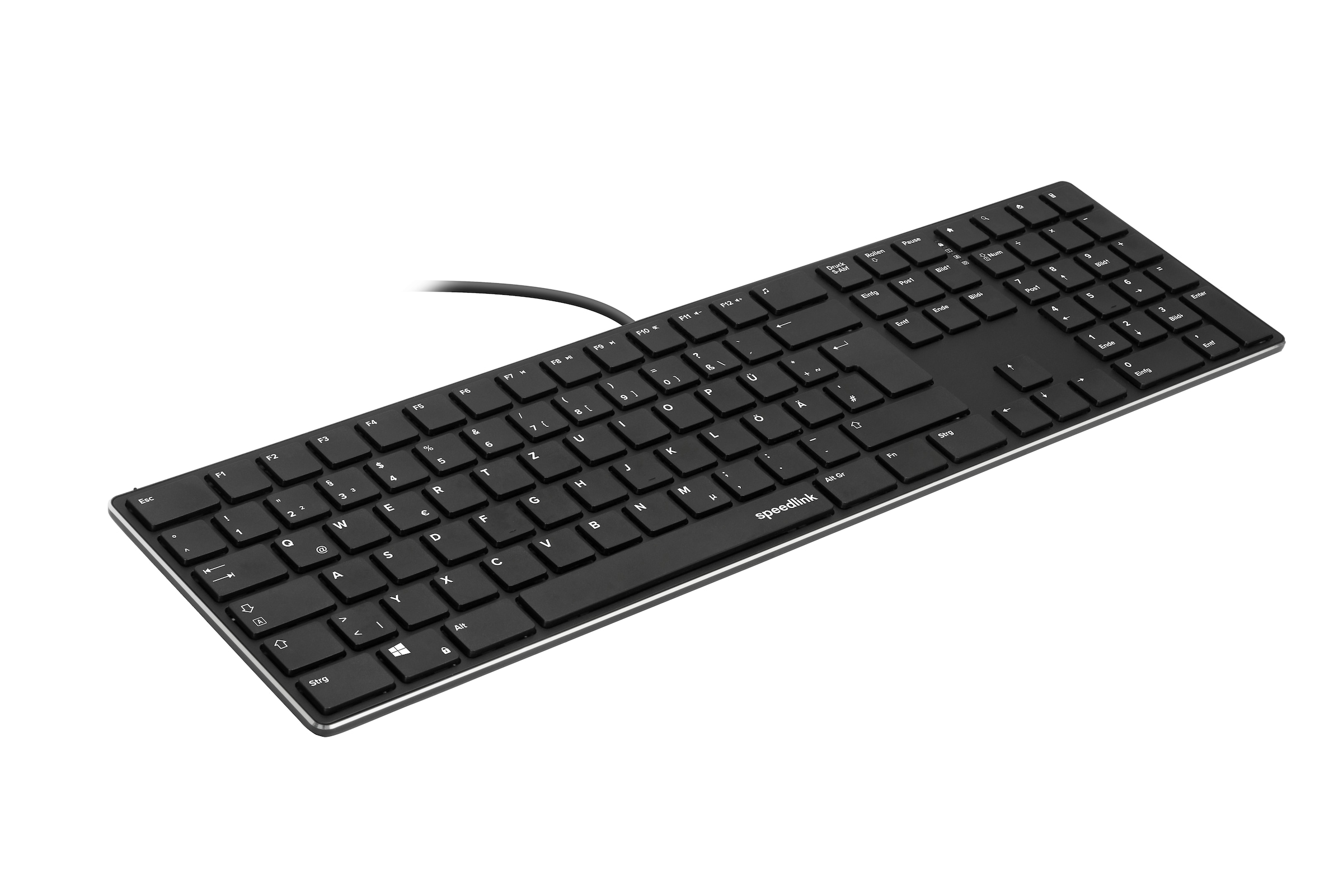 Speedlink Tastatur »RIVA Slim Metal Scissor, edles Metall Gehäuse«, kabelgebunden, DE-Layout