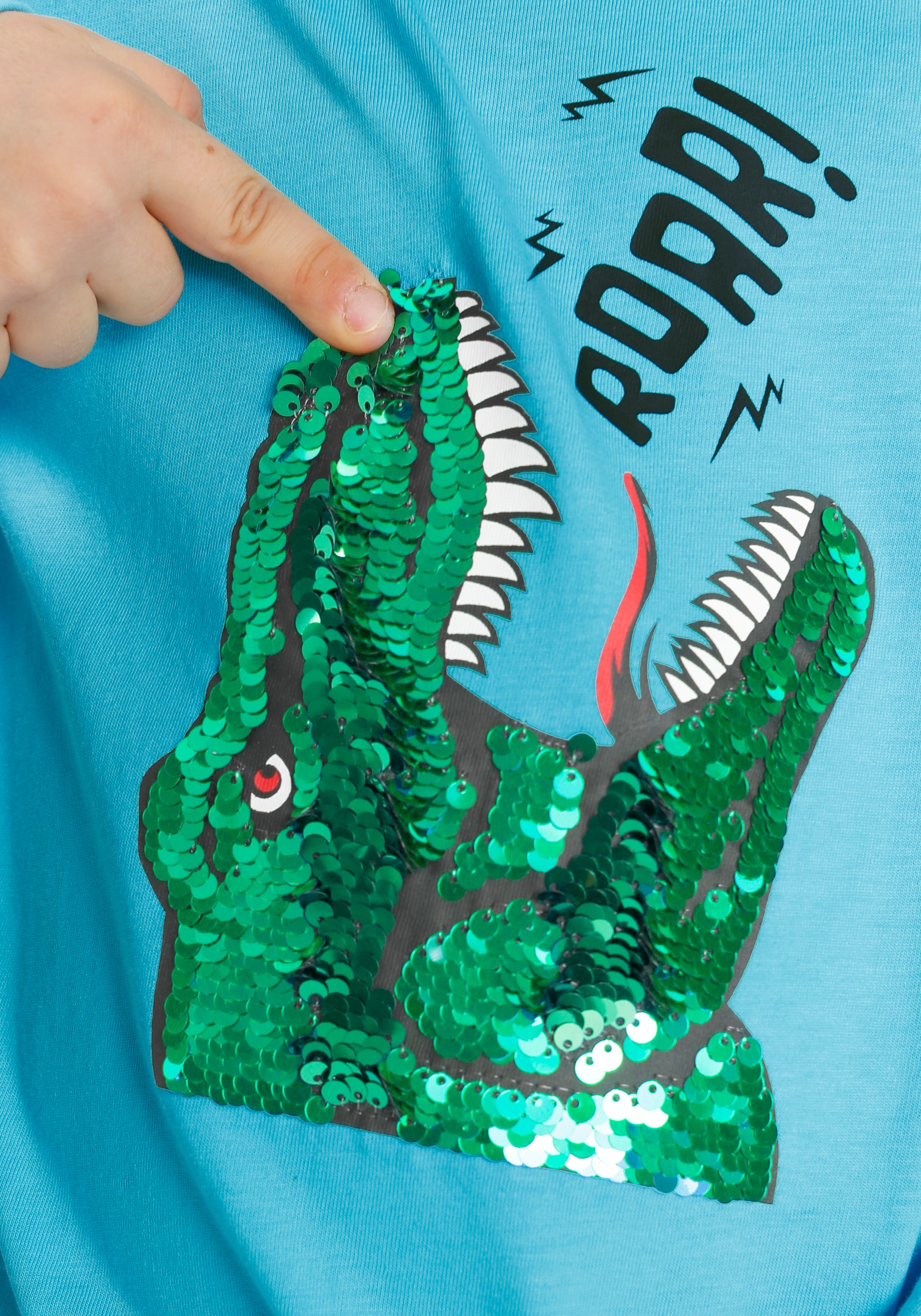 ✵ bestellen | KIDSWORLD günstig Jelmoli-Versand Dino-Motiv aus »mit Wendepailletten« Langarmshirt