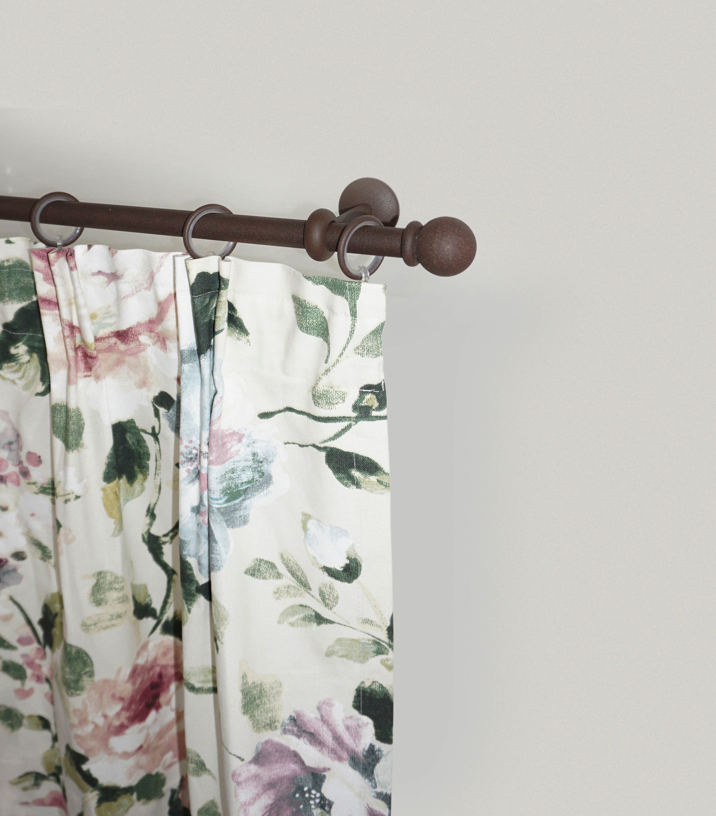 GARESA Gardinenstange "ESPERANCA" Ø 16 mm 1 läufig-läufig Wunschmasslänge rustikale Vorhanggarnitur, verlängerbar, Eisen, Endk. Kugel, m. Ringe