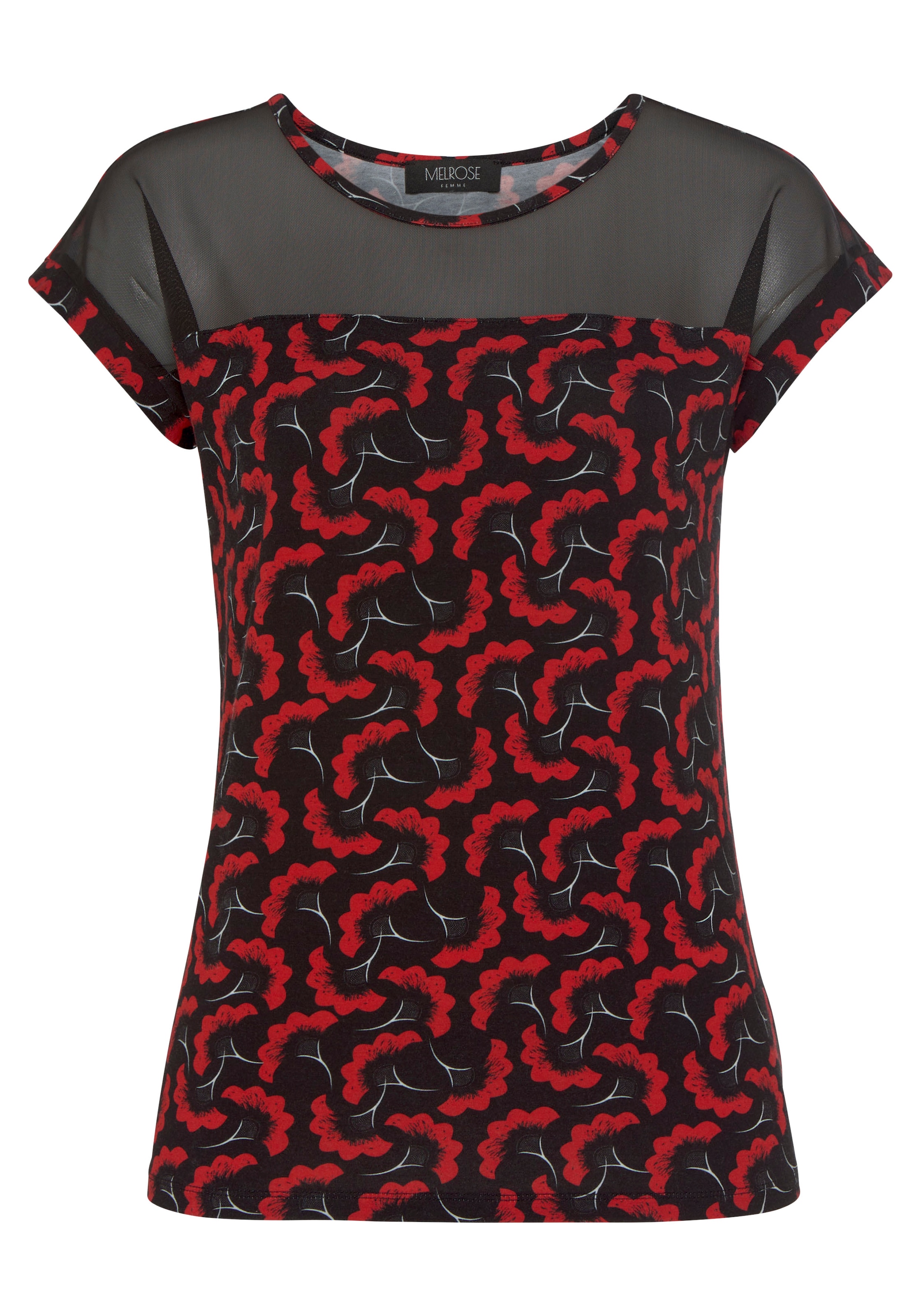 Melrose T-Shirt, mit Ausschnitt | transparentem online Jelmoli-Versand shoppen