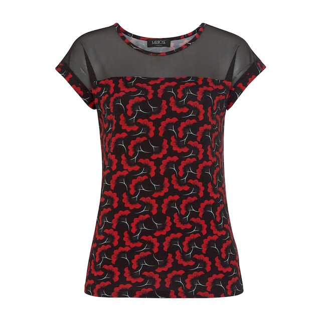 Melrose T-Shirt, mit transparentem Ausschnitt online shoppen |  Jelmoli-Versand