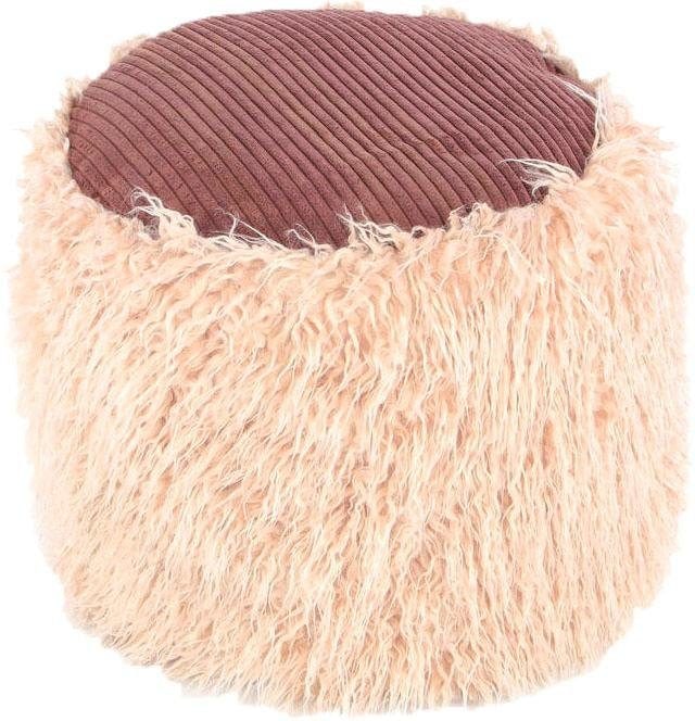 Kayoom Pouf »Fellpouf Bobtail 125, Fellhocker in zweifarbigem Design«, (1 St.), modern, dekorativ, kindersicherer Reissverschluss an der Unterseite