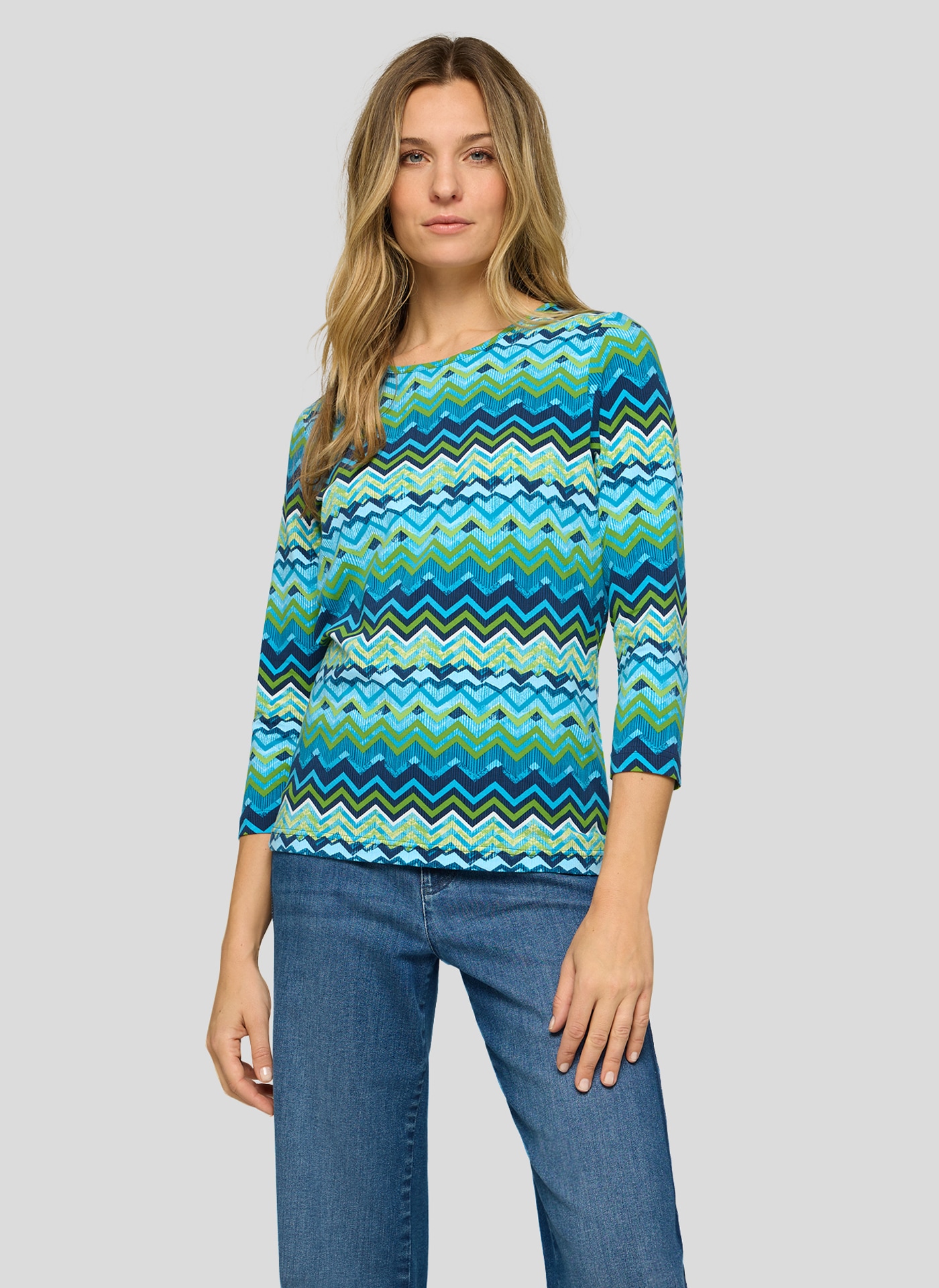Rabe 3/4-Arm-Shirt mit grafischem Muster