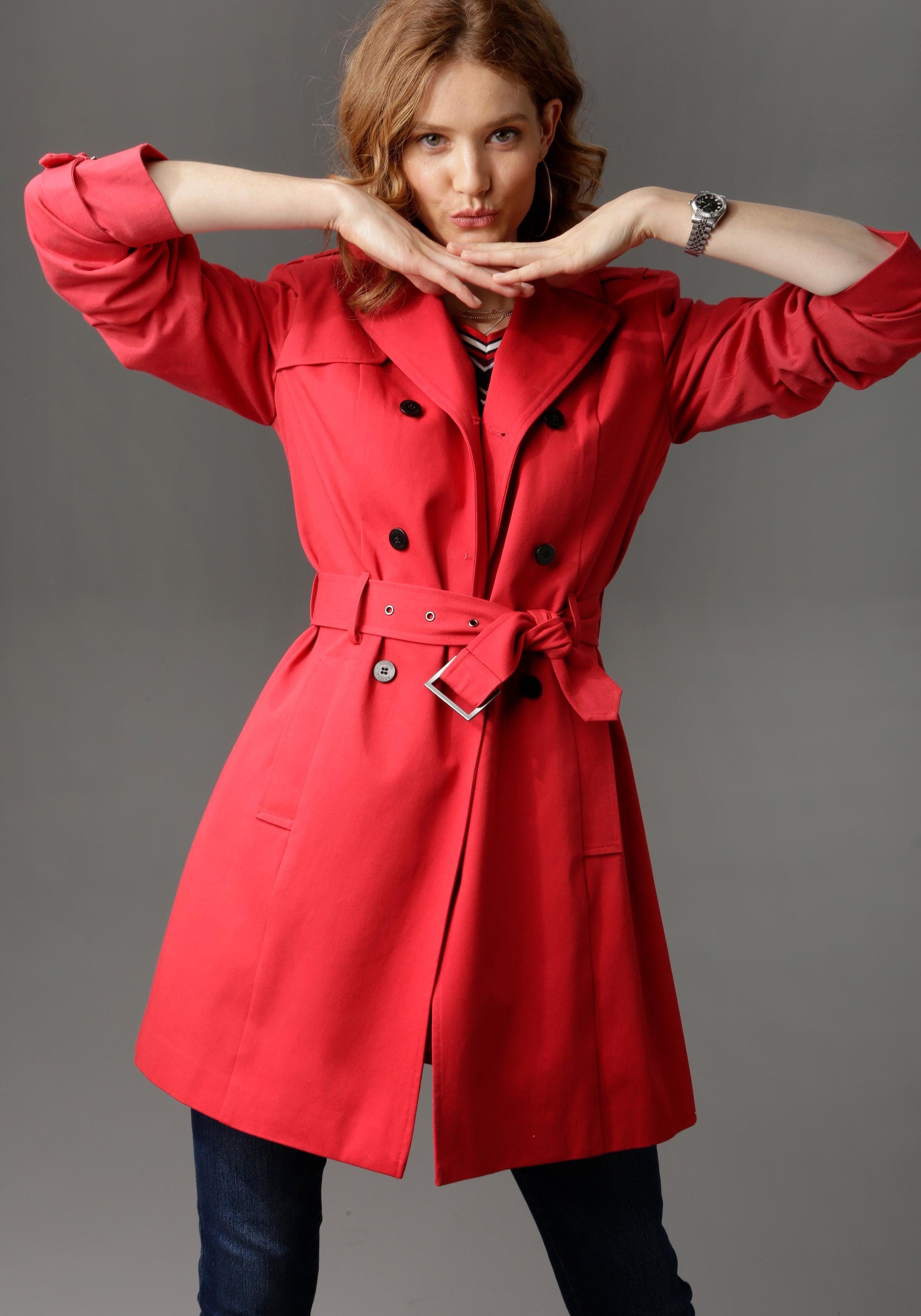 Aniston CASUAL Trenchcoat, mit Gürtel zum Regulieren online bestellen |  Jelmoli-Versand