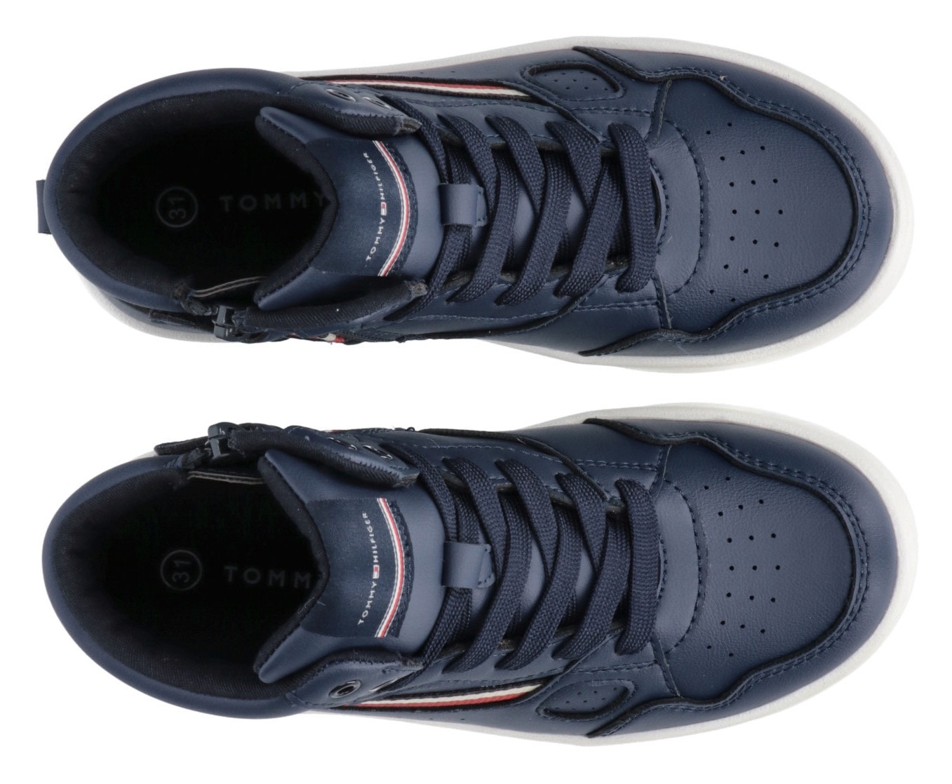 ✵ Tommy Hilfiger Sneaker »STRIPES TOP HIGH LACE-UP mit Textilband günstig bestellen | Logofarben in SNEAKER«, Jelmoli-Versand