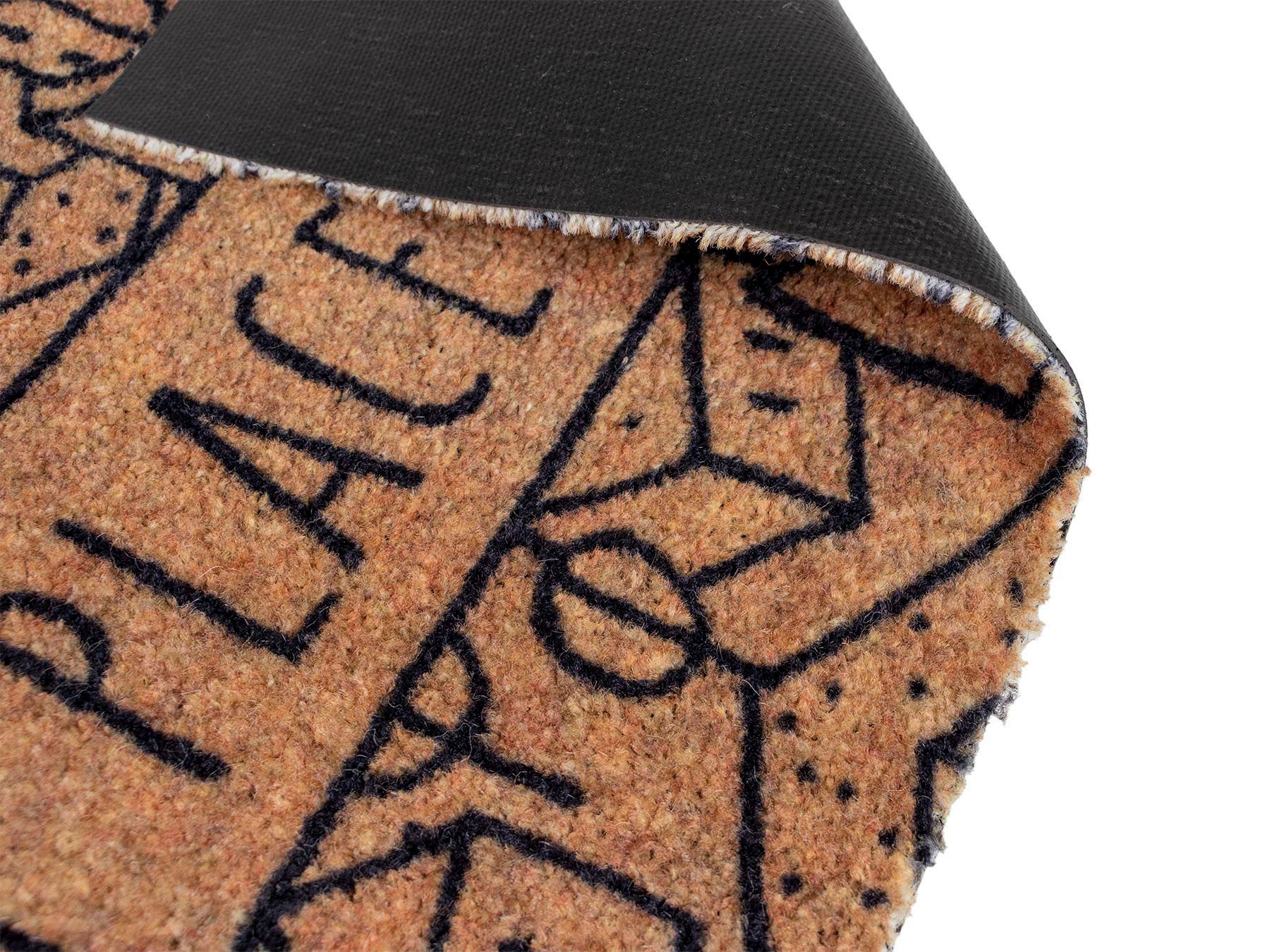 Primaflor-Ideen in Textil Fussmatte »Schmutzfangmatte COUNTRY, Place in Town«, rechteckig, 7 mm Höhe, Schmutzfangmatte, Kokos-Optik, mit Spruch, rutschhemmend, waschbar
