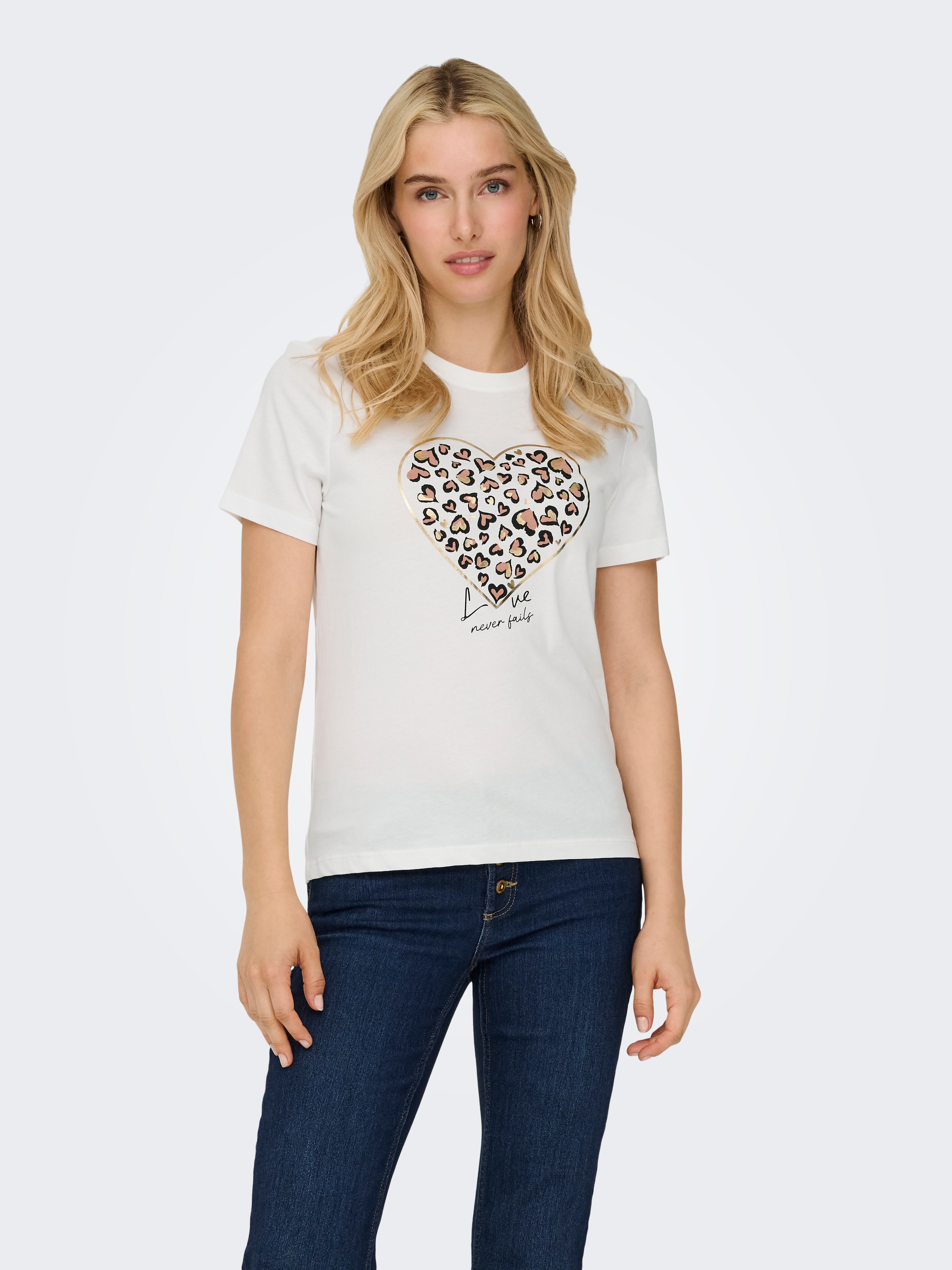 ONLY Kurzarmshirt »ONLTANYA LIFE REG S/S LEO PRINT TOP JRS«