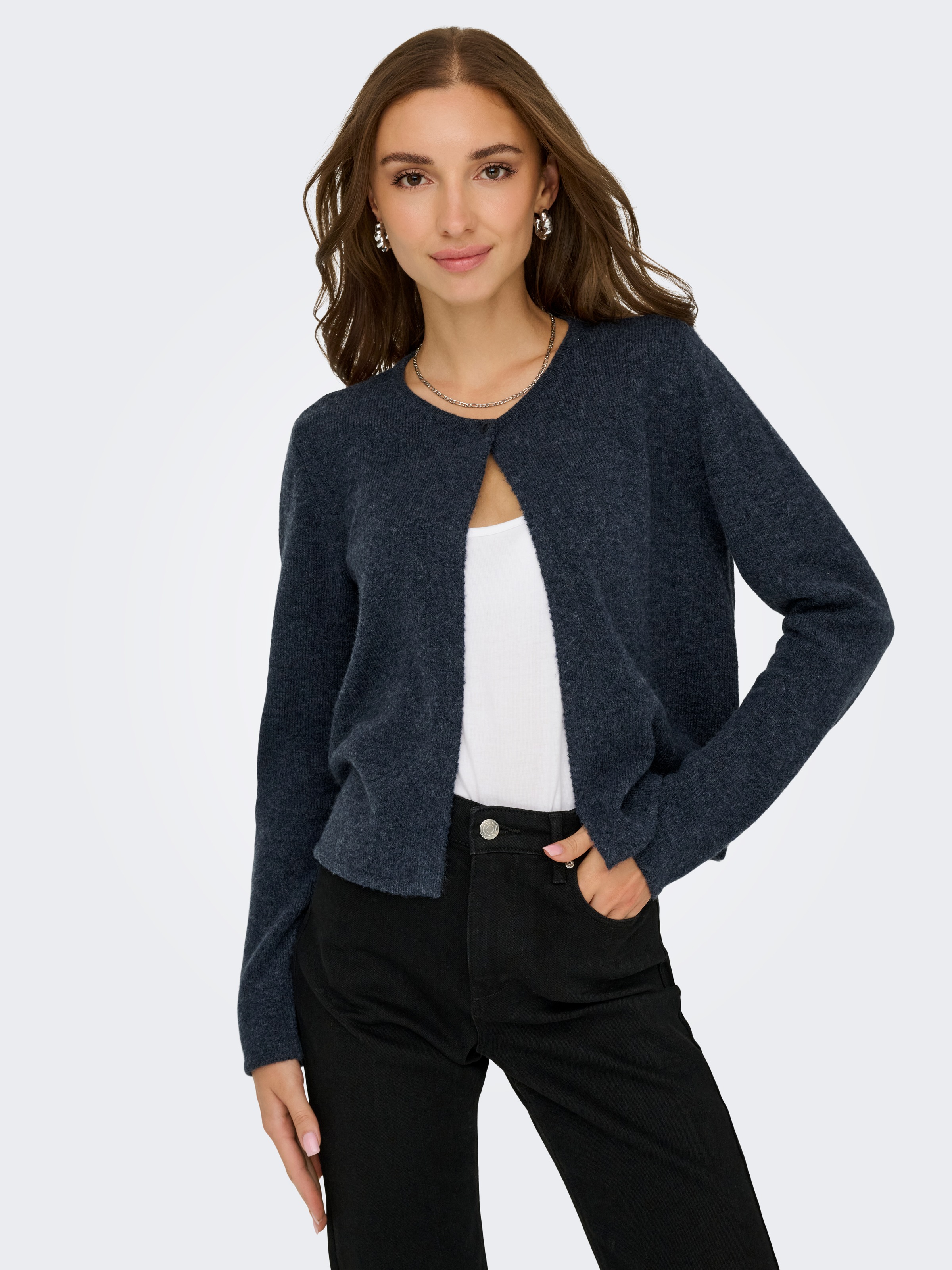 JDY Strickjacke »JDYRUE LIFE L/S ONEBUTTON CARDI KNT NOOS«