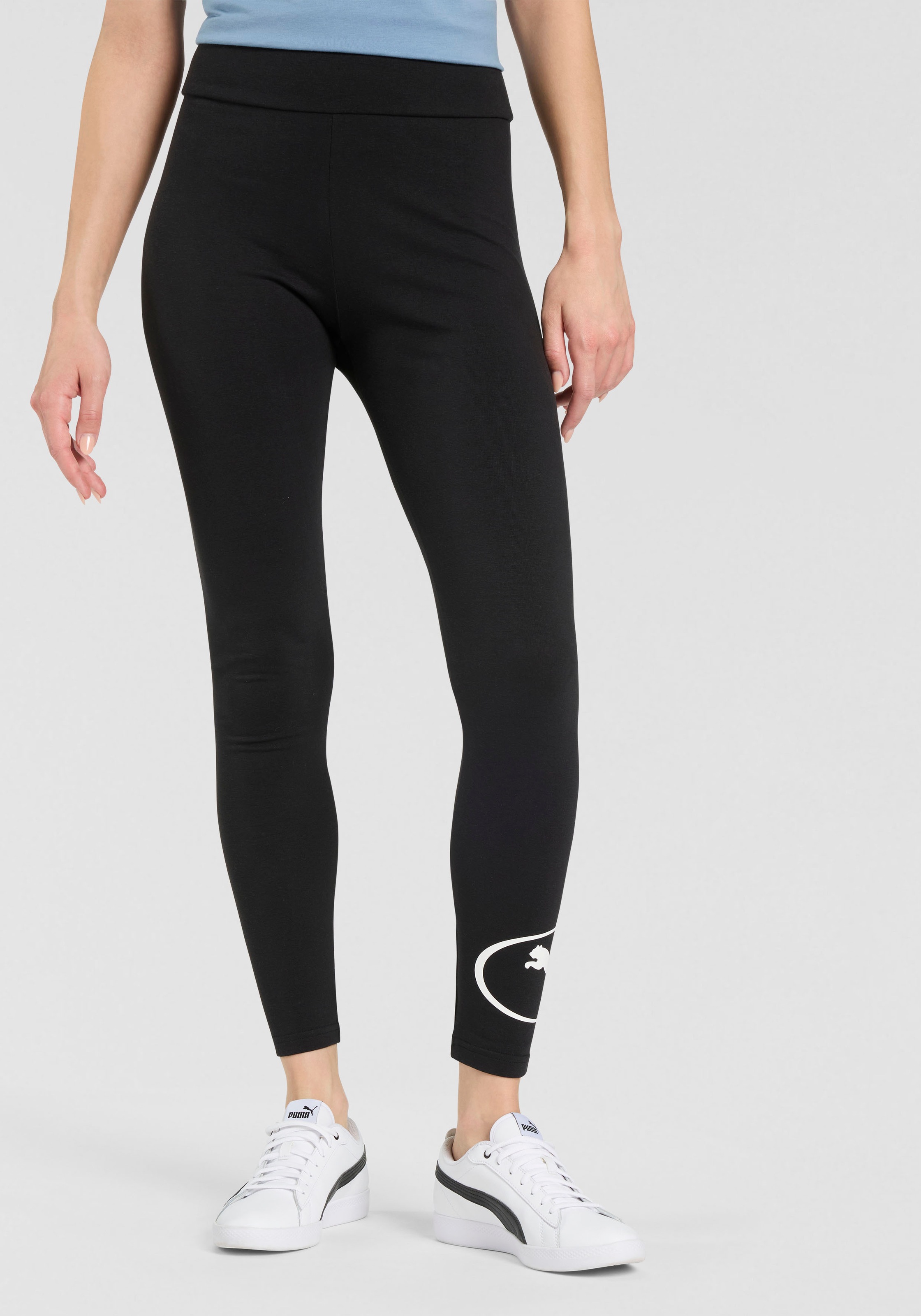 PUMA Leggings »SPORT HIGH-WAIST LEGGINGS« aus Baumwolle und Elasthan, pflegeleicht, schmale Passform