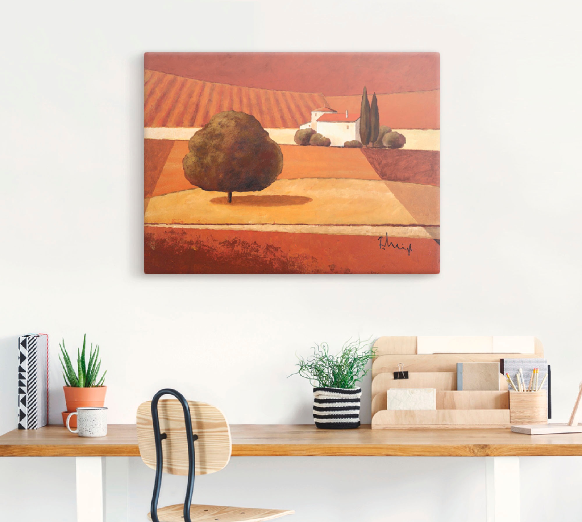 Artland Leinwandbild »Mediterrane Kornfelder III«, Felder, (1 St.), auf Keilrahmen gespannt