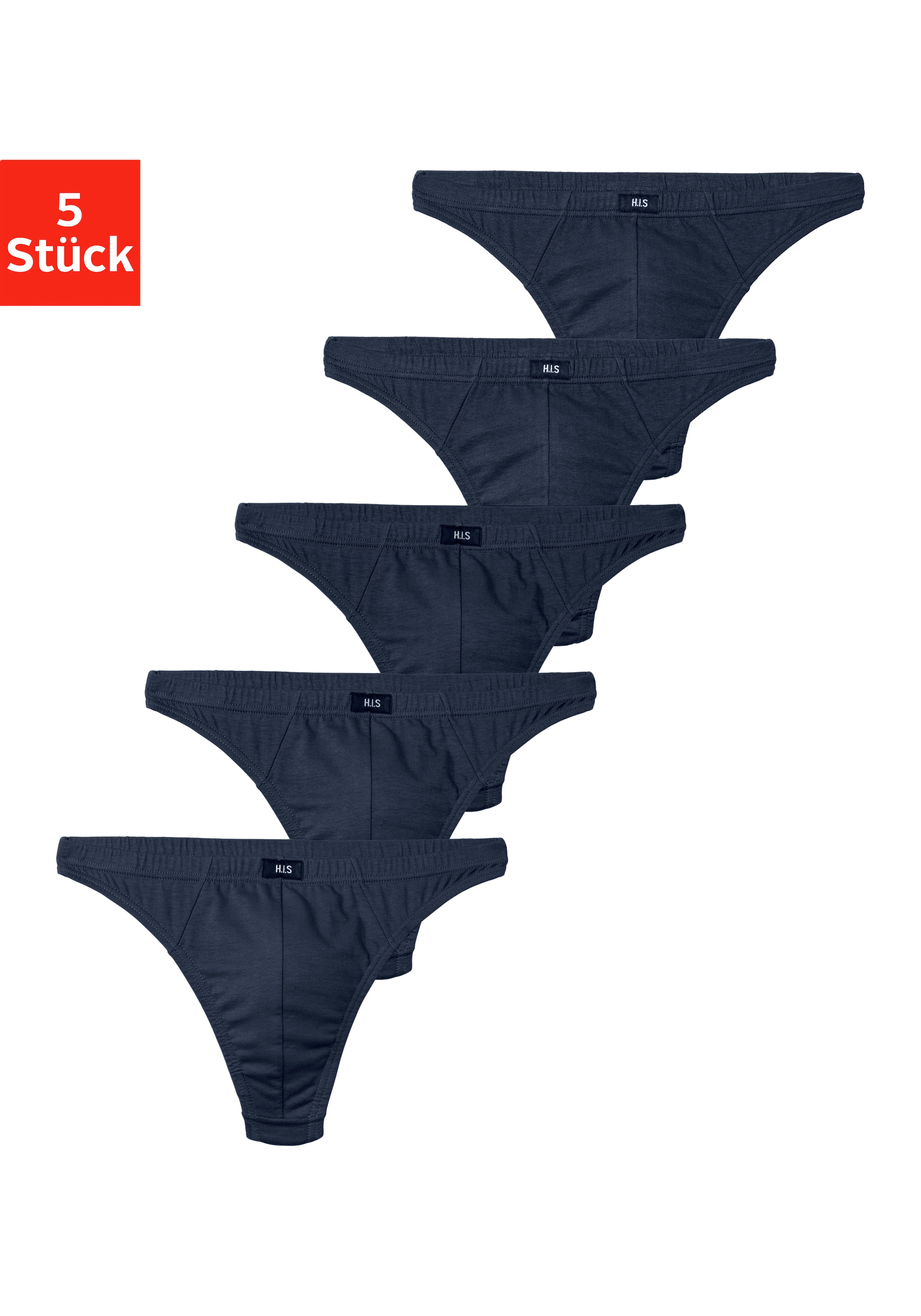 H.I.S String "Herren Unterhose" Packung, 5 Stk. in Baumwollstretch-Qualität