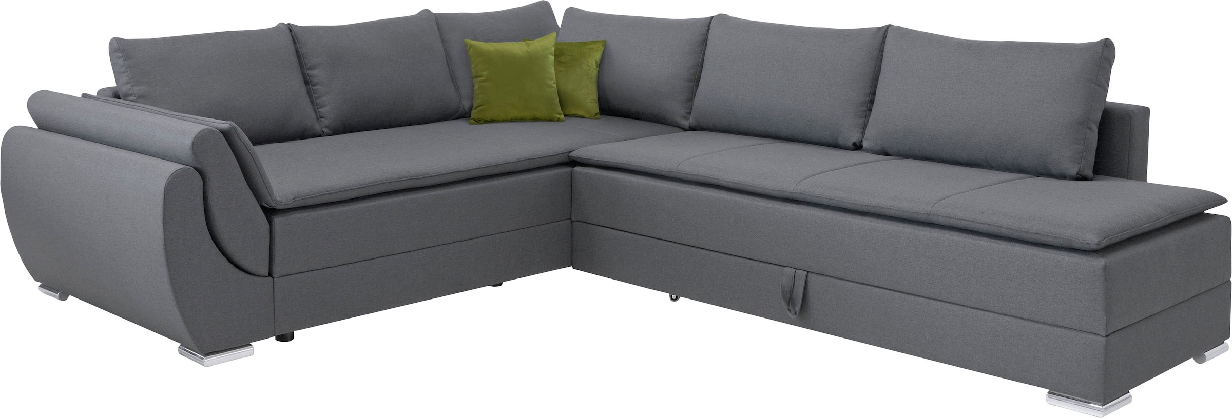INOSIGN Ecksofa »Göteborg«, mit Boxspring-Bettfunktion und Bettkasten, Dauerschlaffunktion, Topper