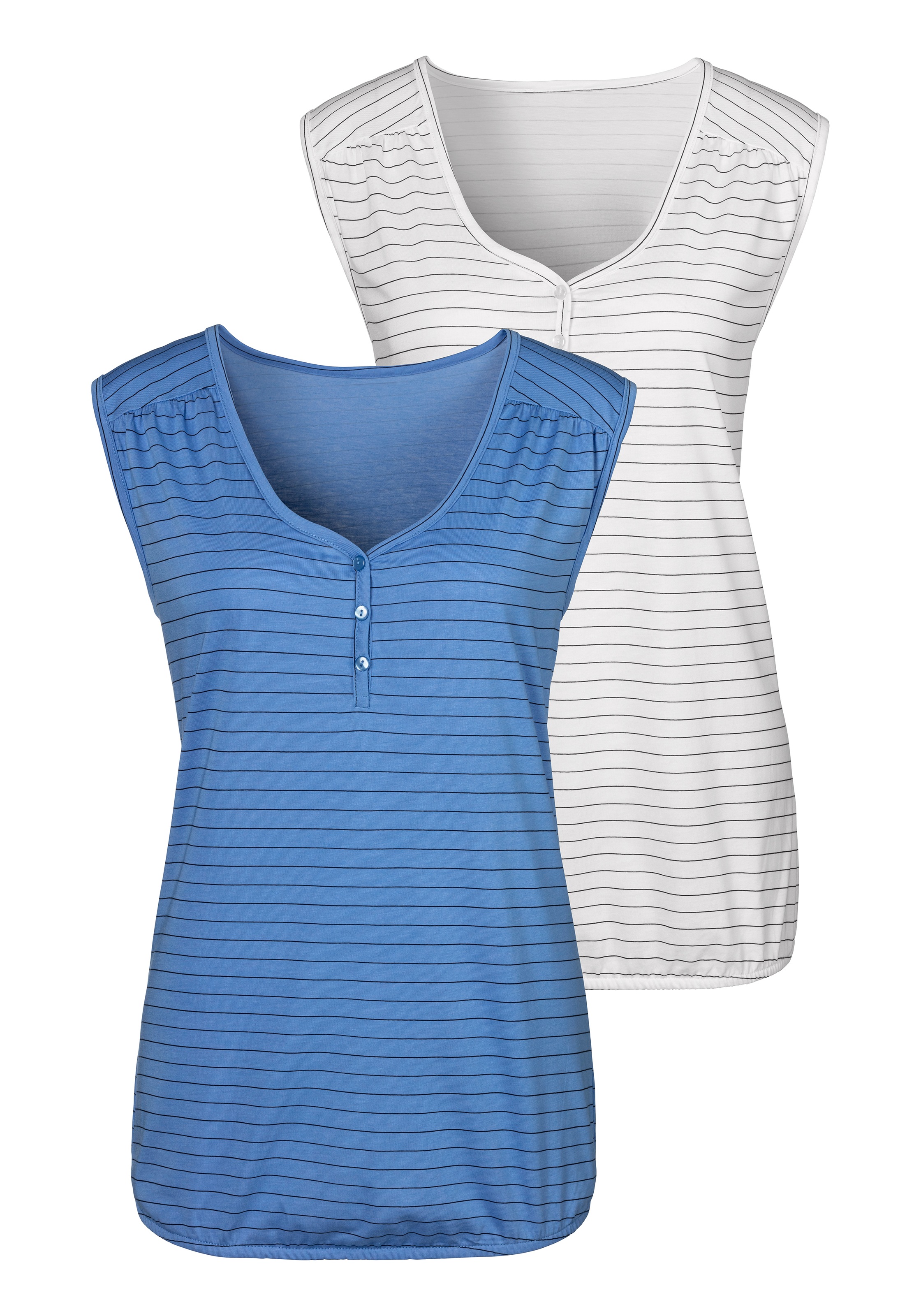 H.I.S Tanktop, (2er-Pack), mit Knopfleiste und kleiner Raffung kaufen