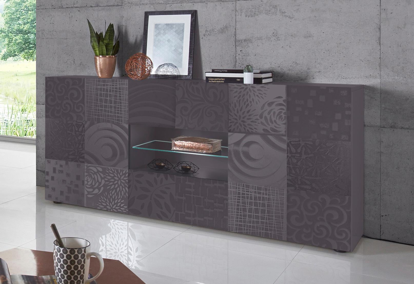 INOSIGN Sideboard »Miro«, Breite 181 cm mit dekorativem Siebdruck