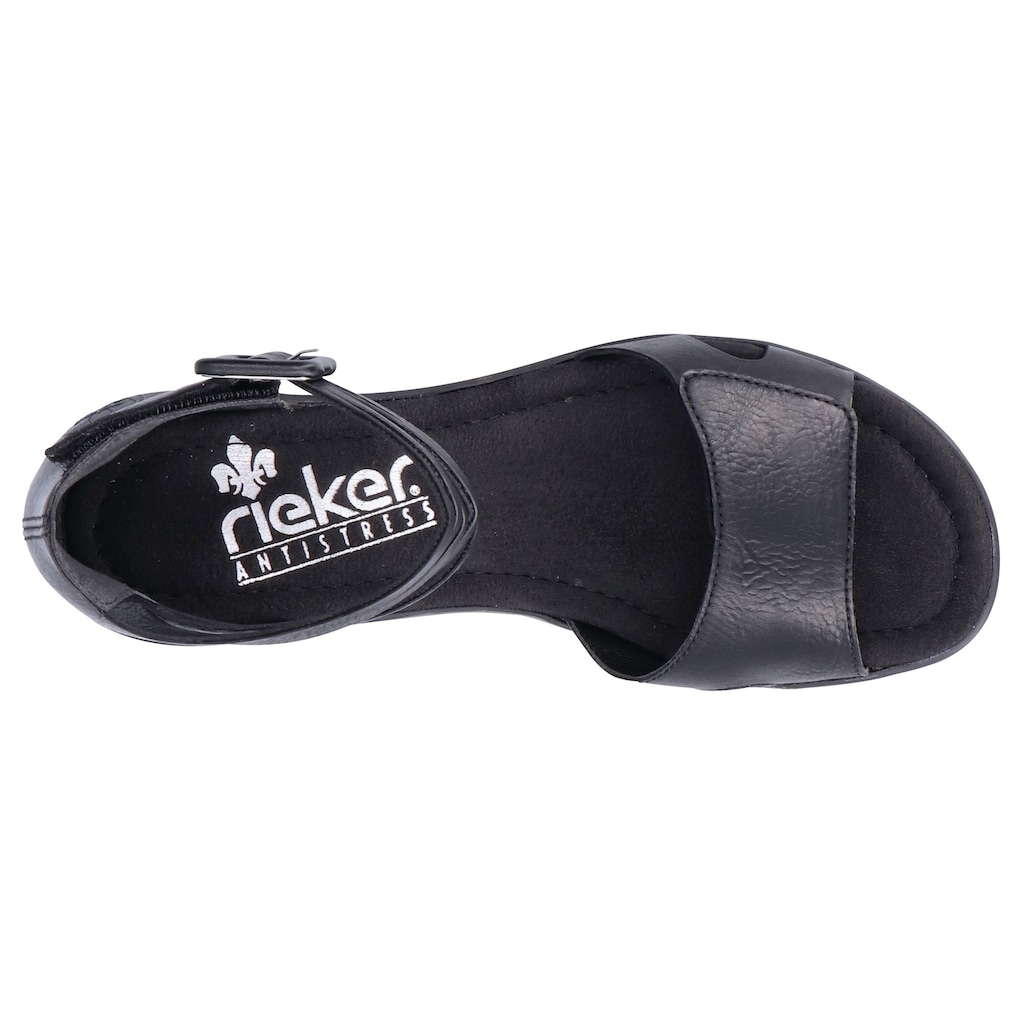 Rieker Sandalette, Sommerschuh, Sandale, Keilabsatz, mit Laufsohle in Kork-Optik