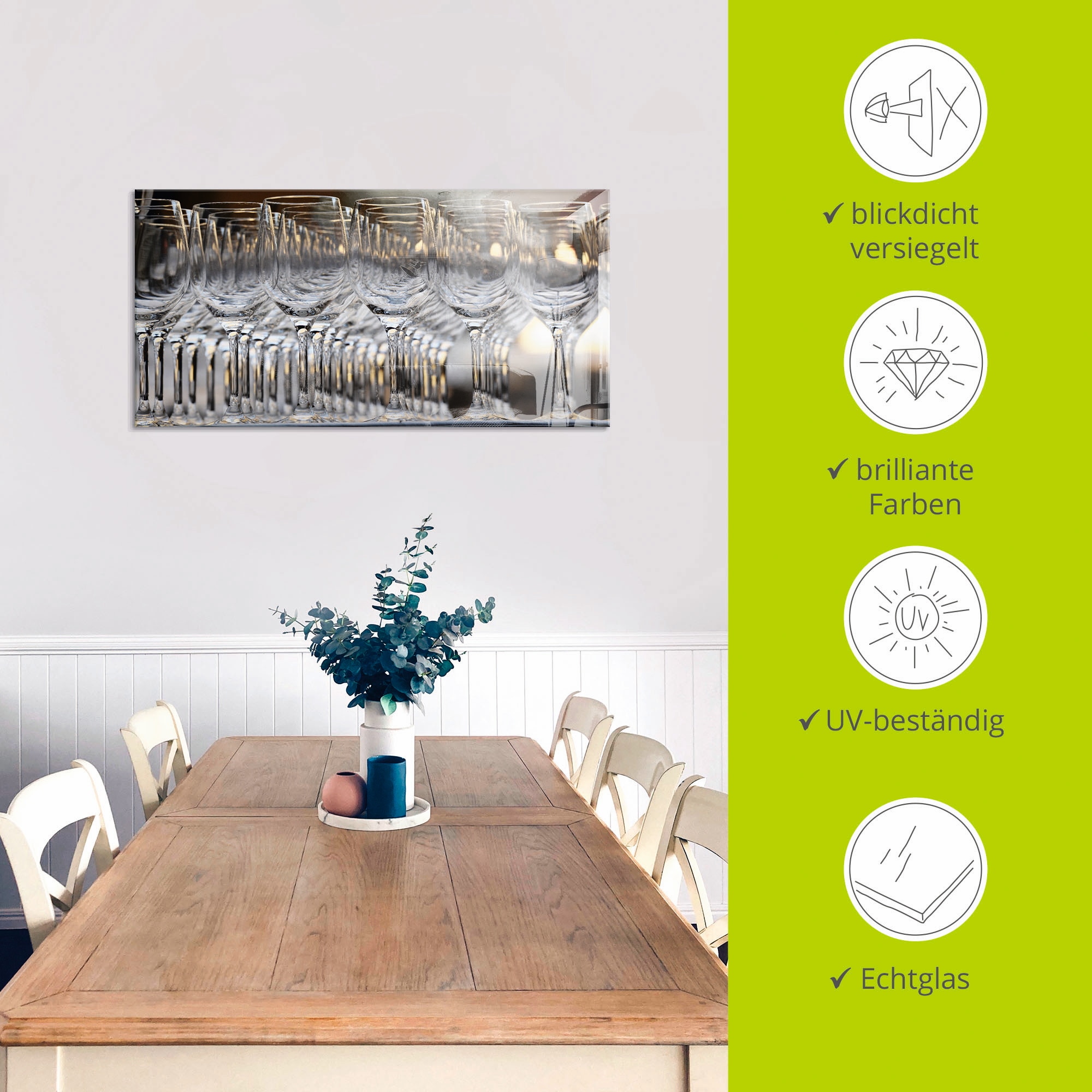 Artland Glasbild »Weingläser«, Geschirr & Besteck, (1 St.), in verschiedenen Grössen