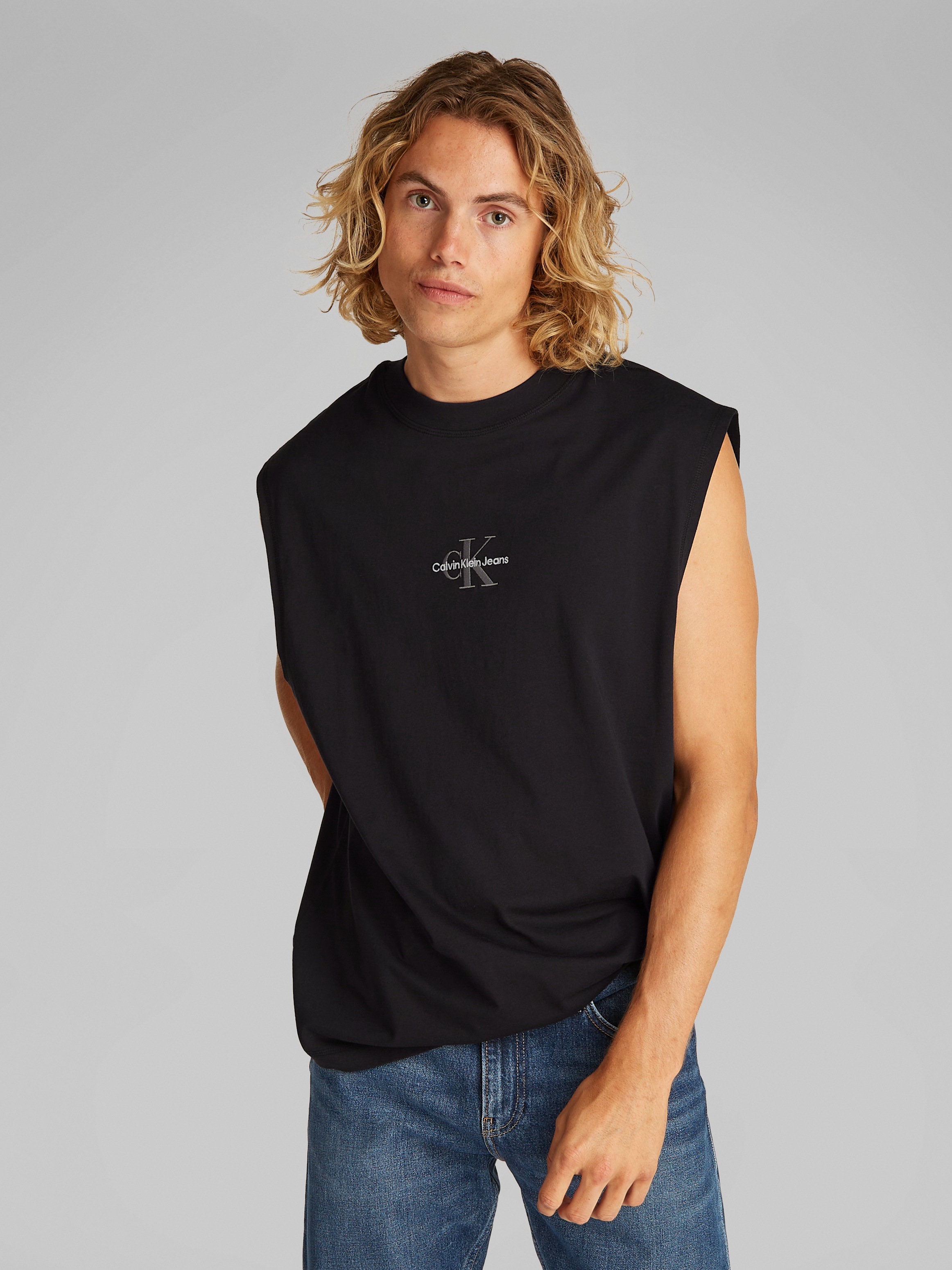 Calvin Klein Jeans Rundhalsshirt »MONOLOGO SLEEVELESS TEE« mit Logostickerei
