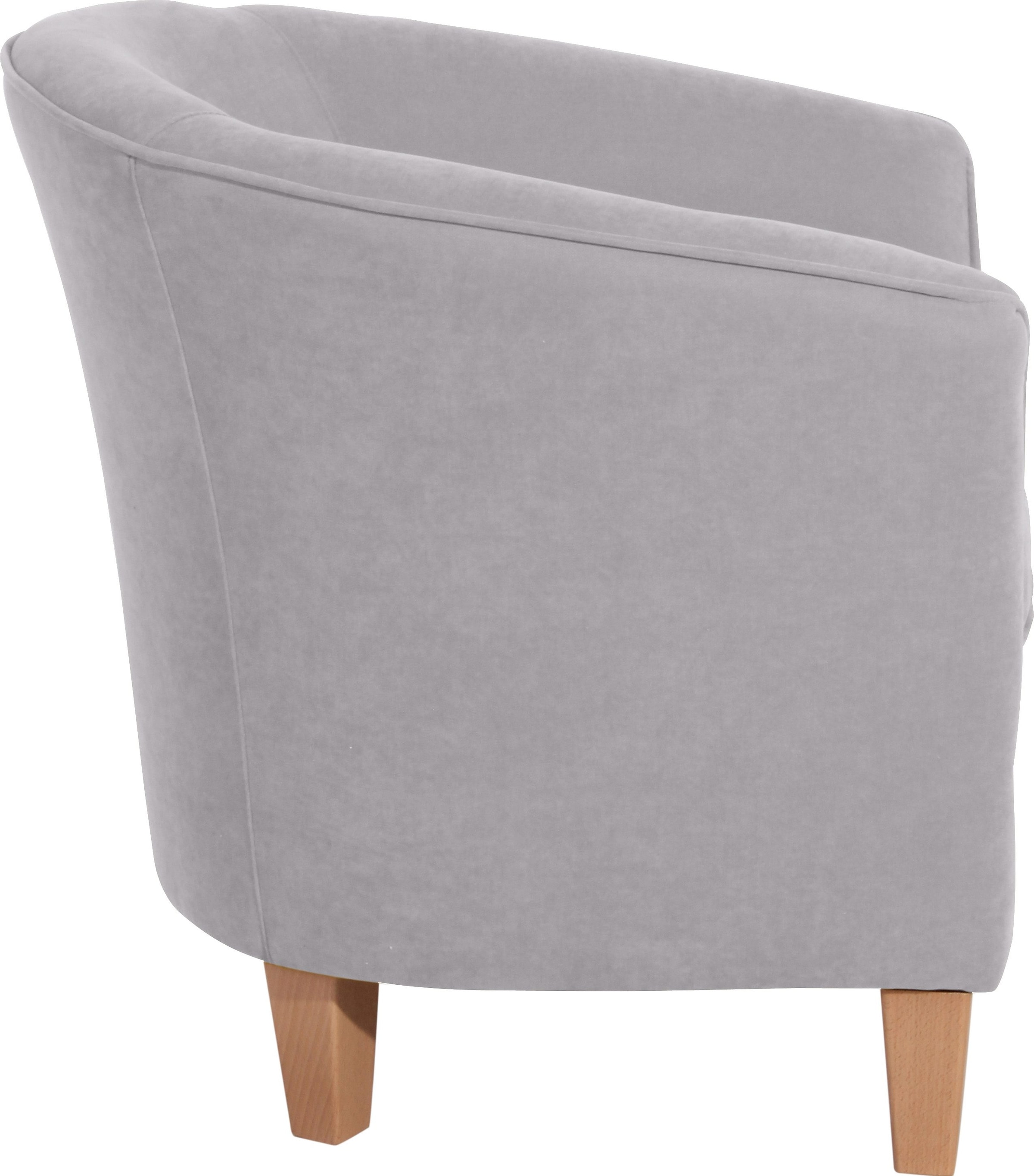 Max Winzer® Cocktailsessel »Luisa, Loungesessel«, in runder Form, mit Holzfüssen