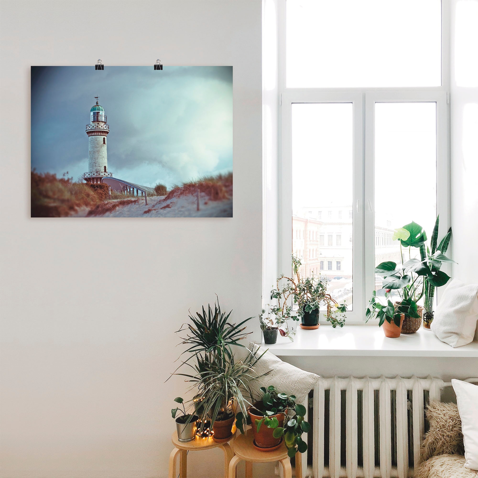 Artland Wandbild »Der Warnemünder Leuchtturm«, Gebäude, (1 St.), als Leinwandbild, Poster in verschied. Grössen