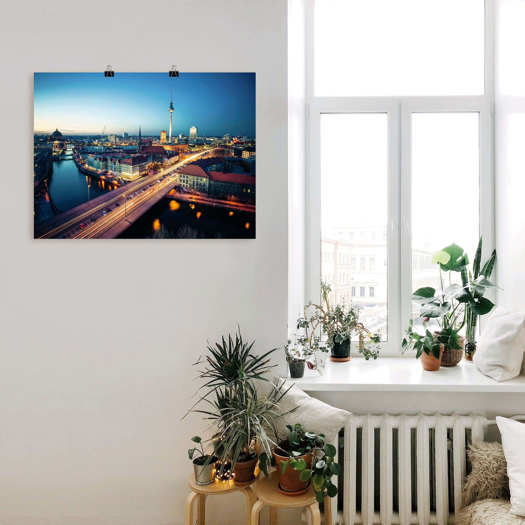 Artland Wandbild »Berlin Cityscape am Abend«, Deutschland, (1 St.), als Leinwandbild, Poster in verschied. Grössen