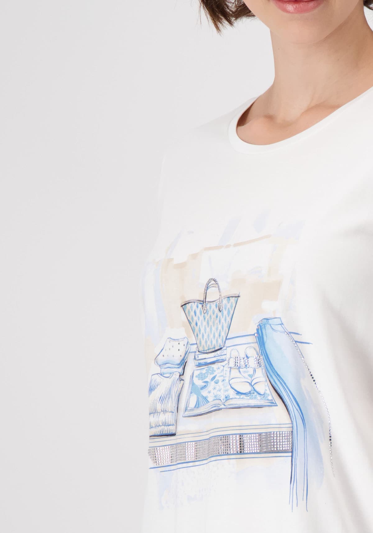 Monari Rundhalsshirt, mit Frontprint