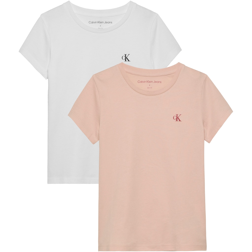 Calvin Klein Jeans T-Shirt »2-PACK SLIM MONOGRAM TOP«, (Packung, 2 tlg.), für Kinder bis 16 Jahre