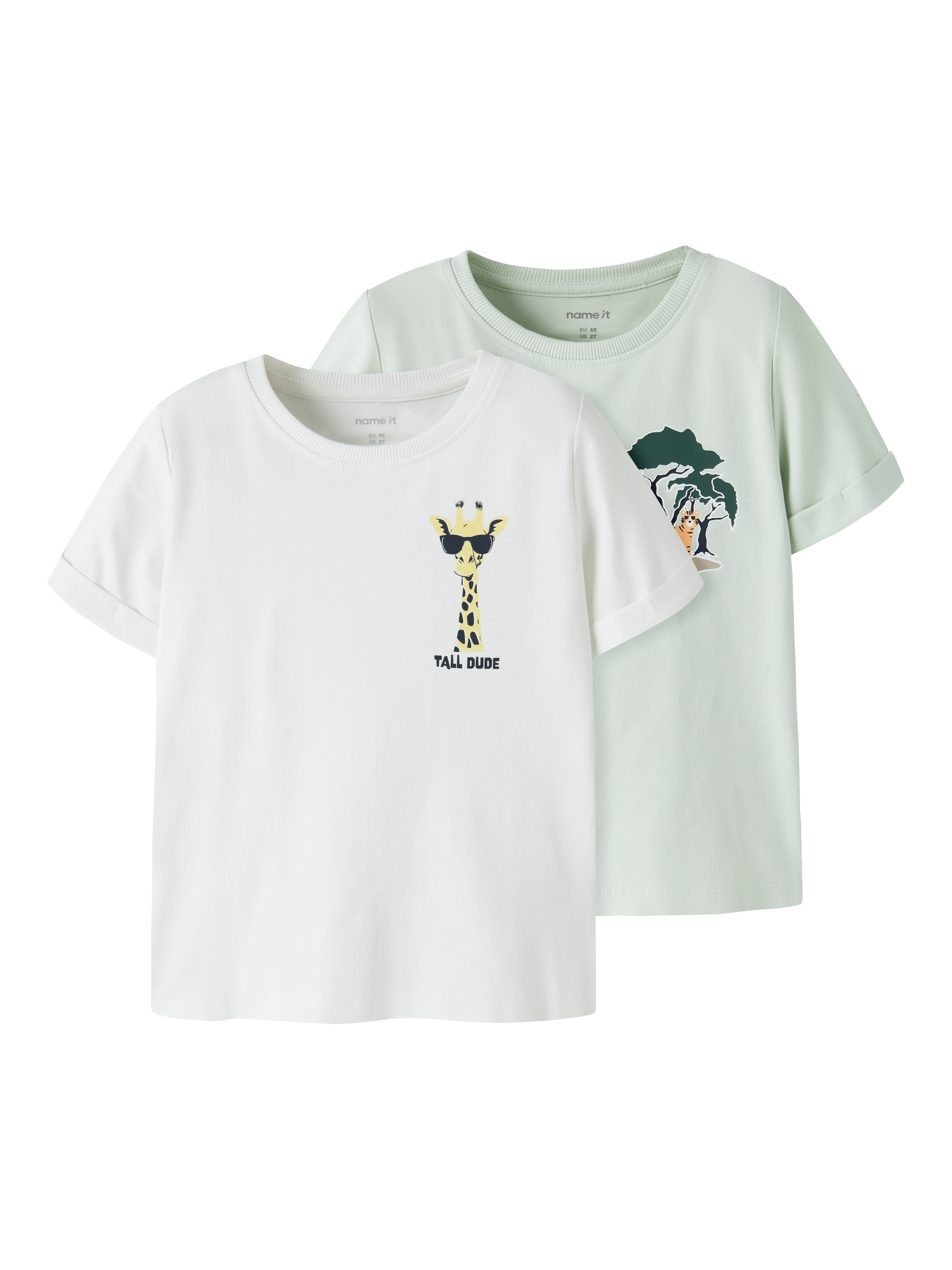 Name It T-Shirt "NMMVUX 2P SS TOP" Packung, 2 Baumwollmischung, normal geschnitten