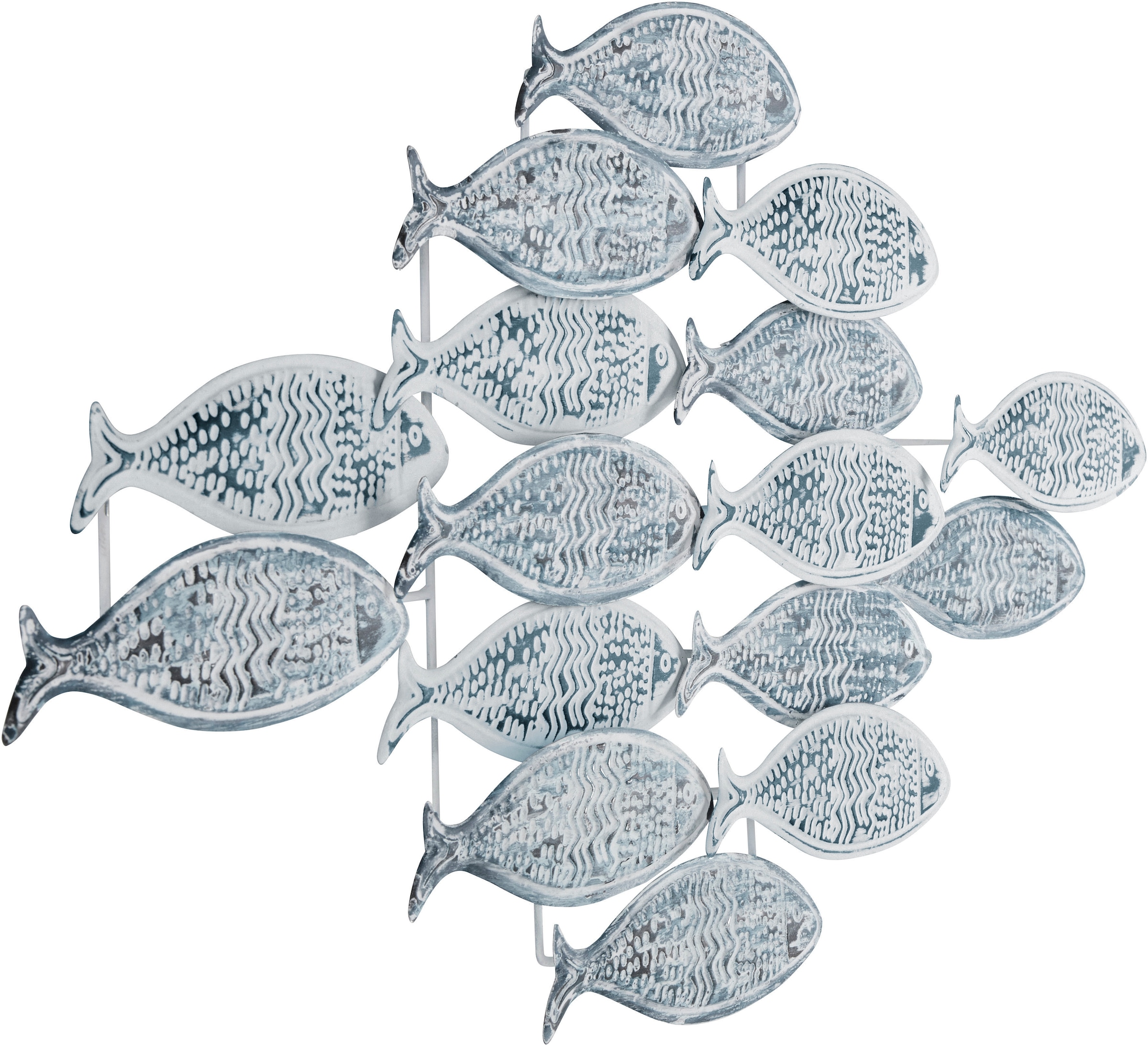 Home affaire Wanddekoobjekt »Fische«, Wanddeko aus Metall, Shabby Look